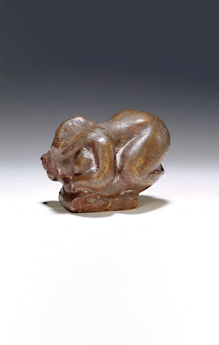 Gernot Rumpf, geb. 1941 Kaiserslautern, weiblicher Akt, Bronzeskulptur, monogr., ca. 8x10x8cm