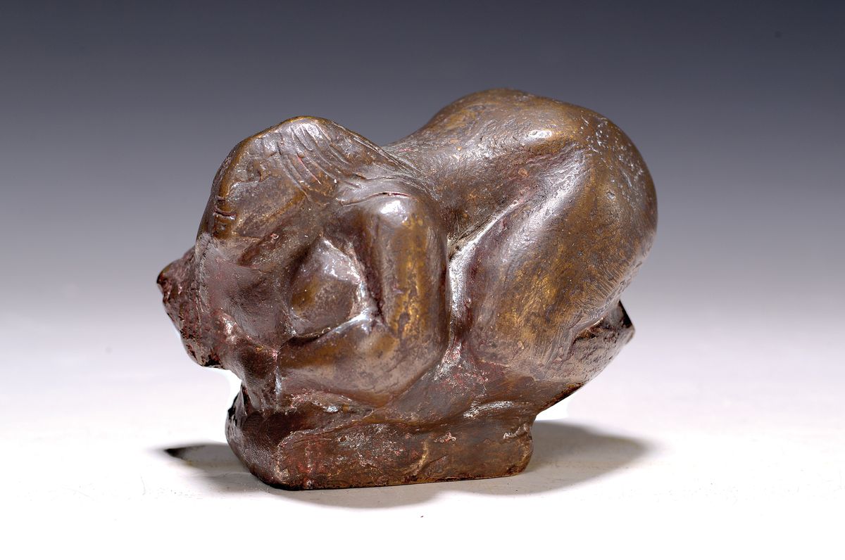 Detail k: Gernot Rumpf, geb. 1941 Kaiserslautern, weiblicher Akt, Bronzeskulptur, monogr., ca. 8x10x8cm