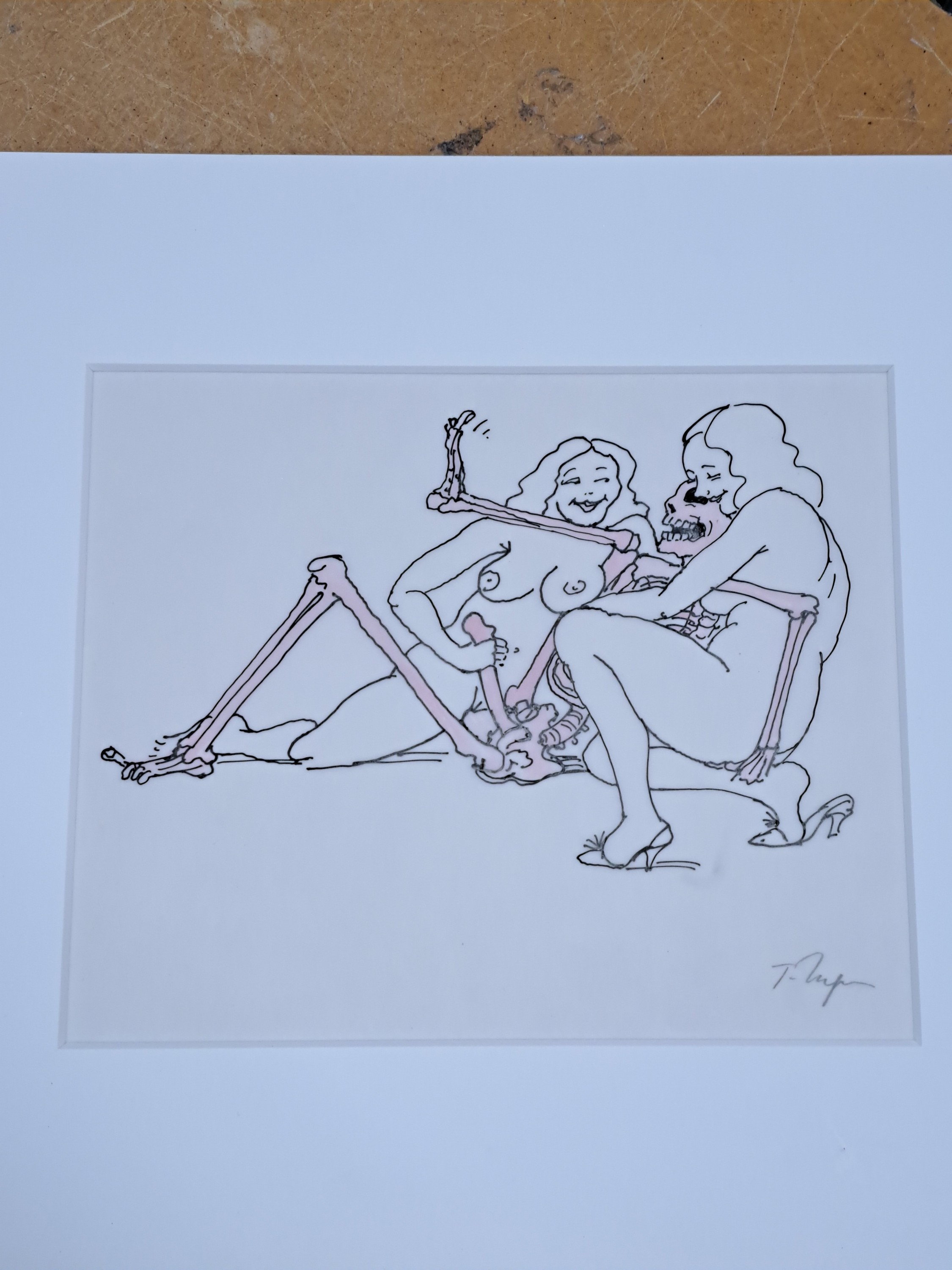Detail a: Tomi Ungerer, 1931-2019, Tuschfederzeichnung auf Pergament Papier, partiell aquarelliert, re. u. sign., ca. 17x25cm, PP, R. ca. 42x54cm