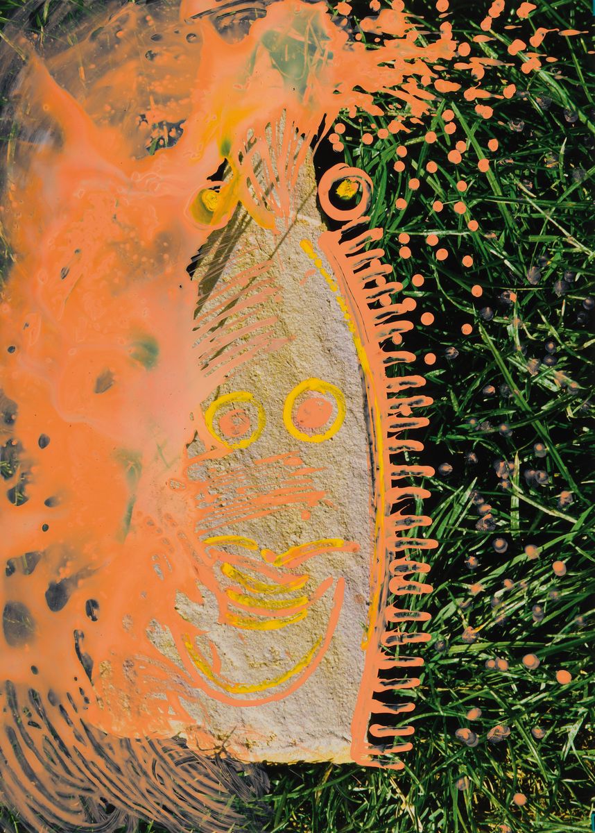 Michael Buthe, 1944-1994, ohne Titel, übermaltes Foto, rückseitig signiert und dat. 1992, ca. 70x50cm