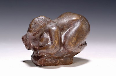 26736105k - Gernot Rumpf, born 1941 Kaiserslautern, femalenude, bronze sculpture, monogram, approx. 8x10x8cm