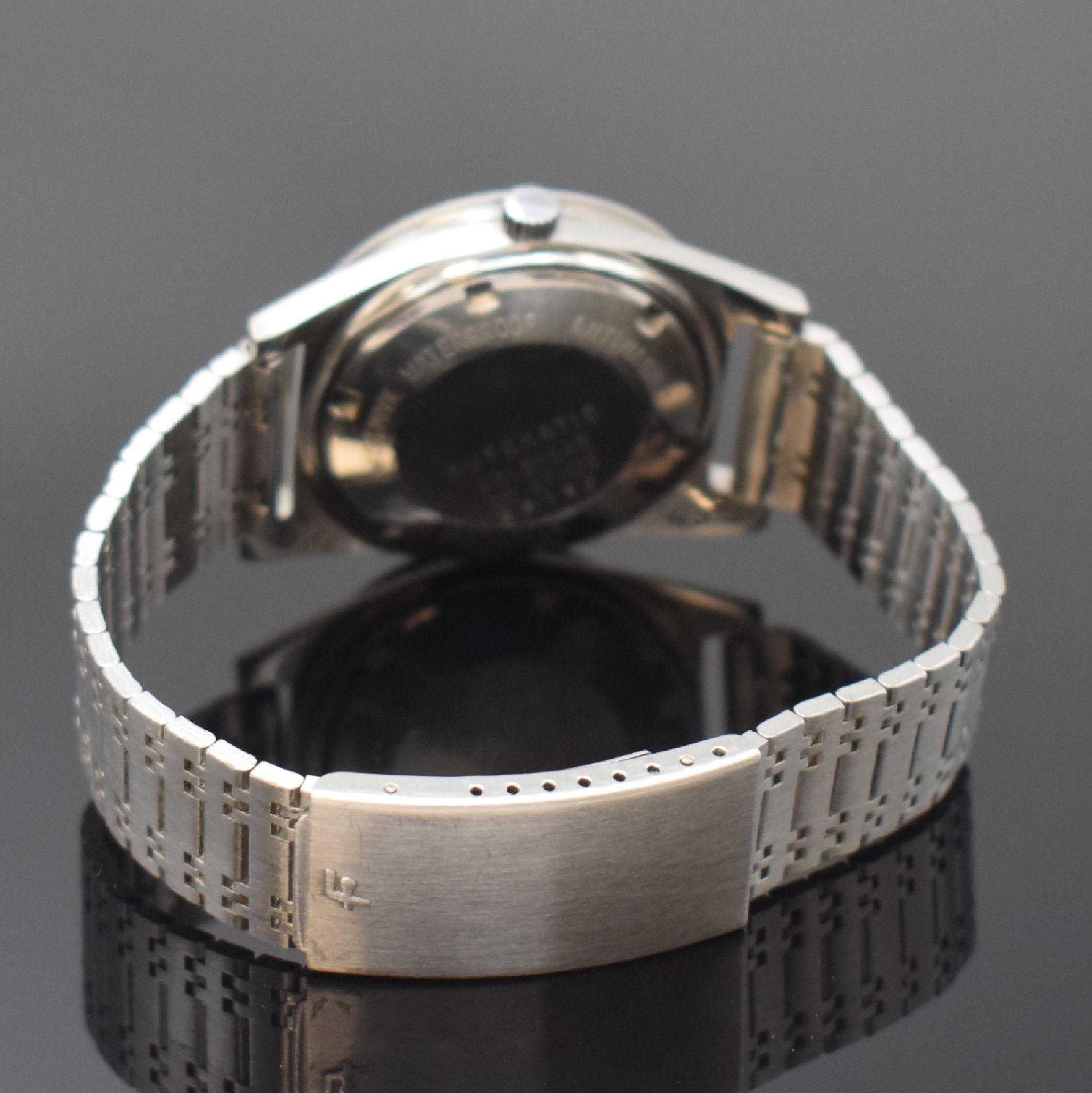 Detail b: MARDON Fleet Herrenarmbanduhr im Taucherdesign, Automatik, Schweiz um 1970, Edelstahlgeh. inkl. neutr. Gliederband m. Faltschl., Boden verschr., ...