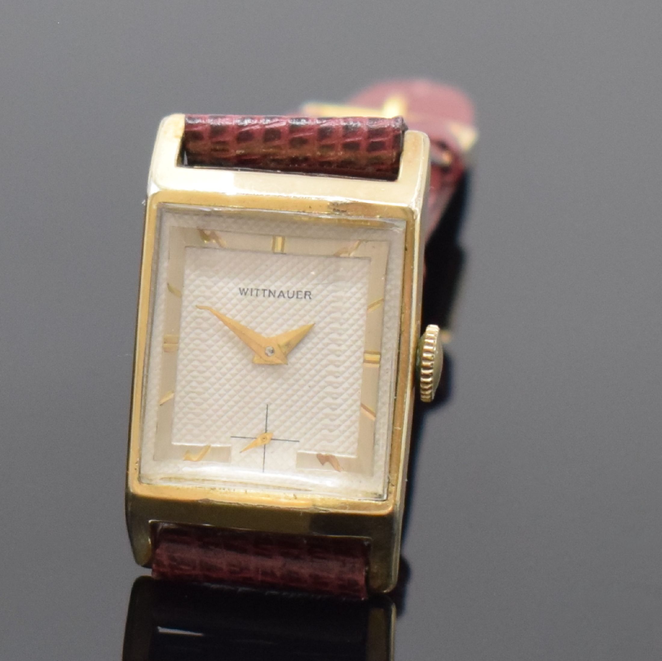 Detail a: WITTNAUER / ROTARY 2 rechteckige Armbanduhren in 9k Gold und goldfilled, England / USA mit schweizer Werken, um 1940, Handaufzug, 1) Rotary, ...