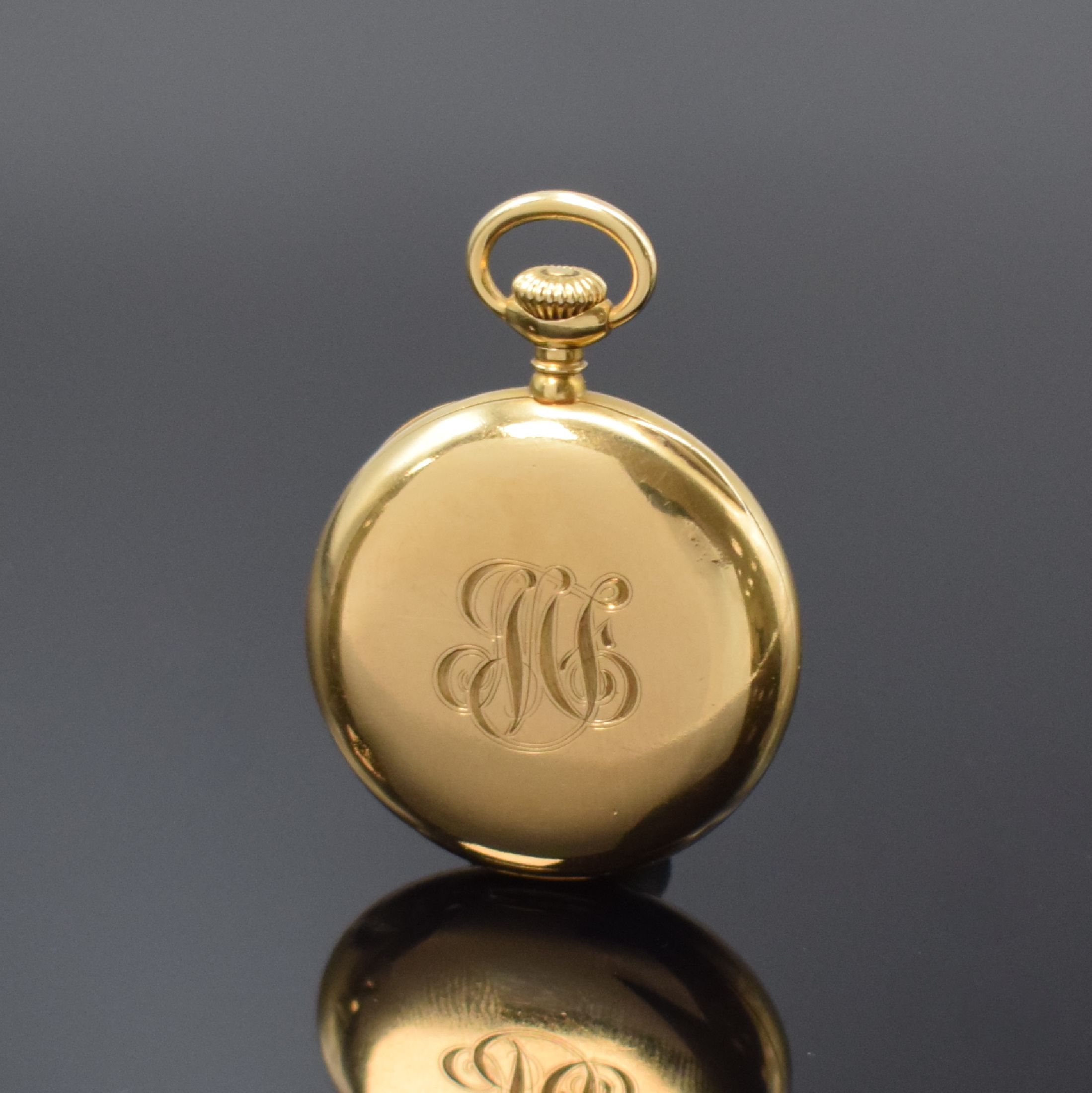 Detail a: WRIGHT KAY & Co / PATEK PHILIPPE kleine offene Taschenuhr in GG 750/000, Schweiz/USA um 1913, glattes 3-Deckel Goldgeh. dell., Rückdeckel m. ...