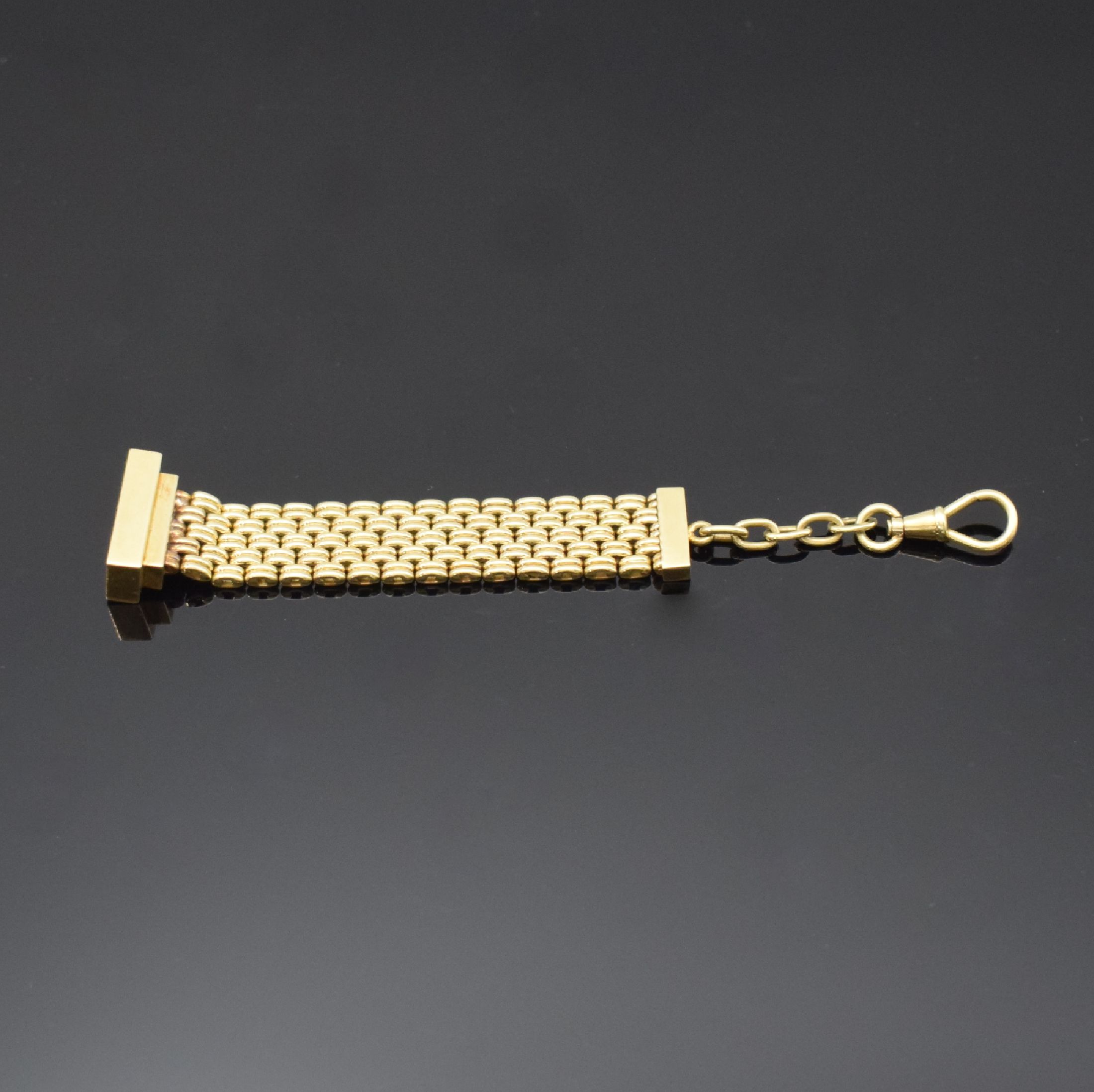 Chatelaine in GG 585/000, um 1900, Karabiner, L. ca. 11,5 cm, Gew. ca. 15g, in gebrauchsfähigem Zustand