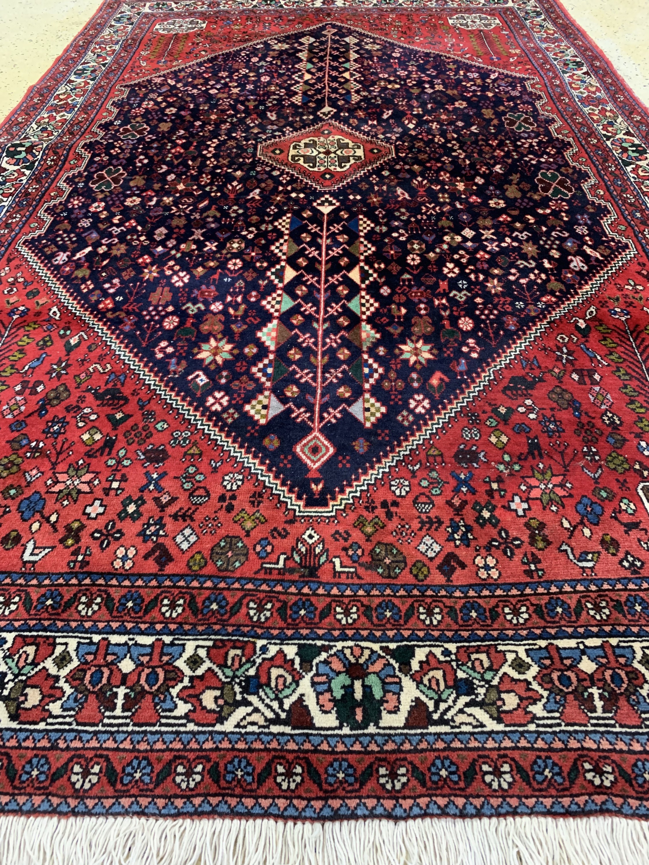 Detail d: Abadeh, Persien, ca. 50 Jahre, Wolle auf Baumwolle, ca. 245 x 150 cm, EHZ: 2