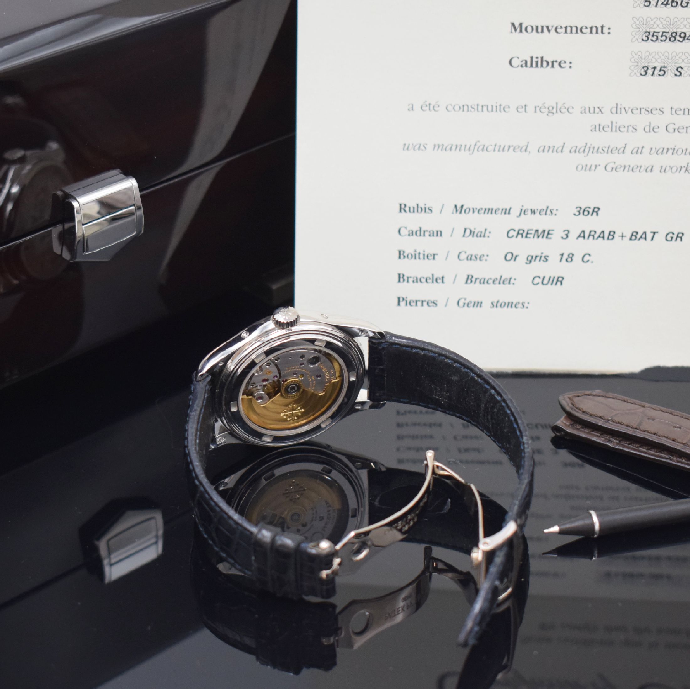 Detail d: PATEK PHILIPPE hochfeiner und seltener, astronomischer Jahreskalender in WG 750/000 Referenz 5146G-001, Automatik, Schweiz um 2007, beids. vergl., ...