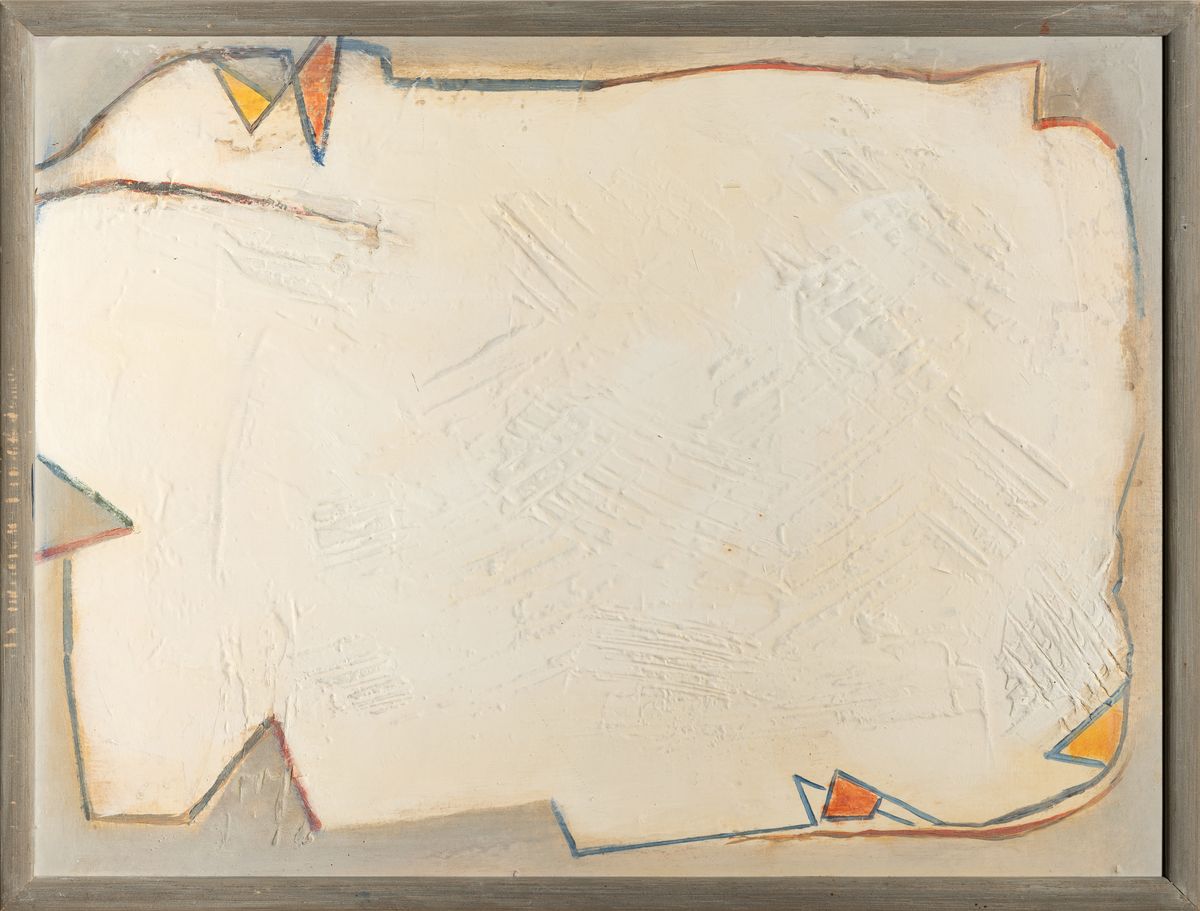 Detail e: Fritz Kirsten, 1903 Sangerhausen , 2 abstrakte Arbeiten, Öl/Karton, je signiert, datiert 1971 und 1985, je ca. 37x48 cm