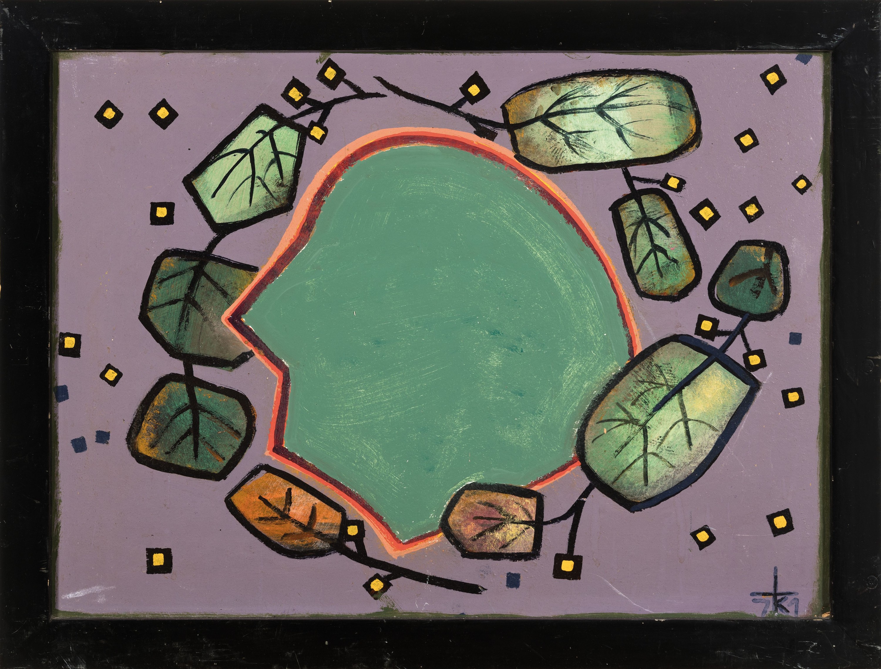 Detail k: Fritz Kirsten, 1903 Sangerhausen , 2 abstrakte Arbeiten, Öl/Karton, je signiert, datiert 1971 und 1985, je ca. 37x48 cm
