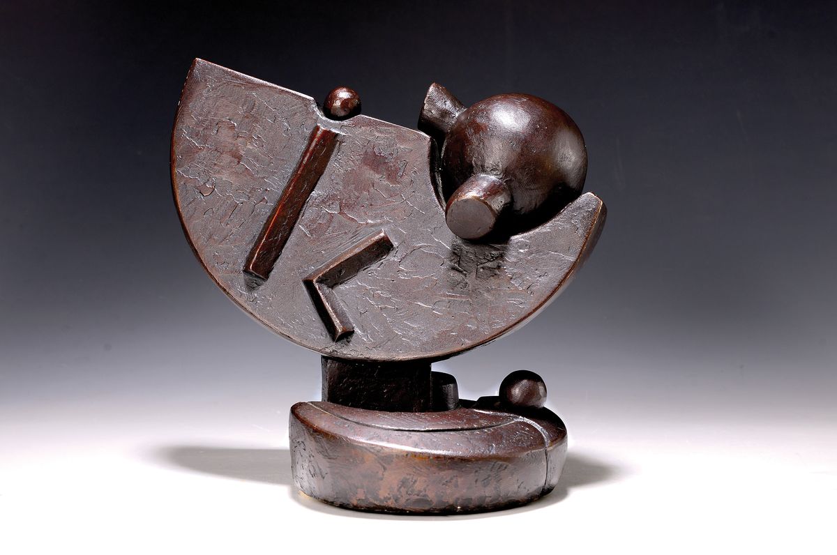 Detail k: Andrea Cascella, italienischer Bildhauer, 1920-1990,Bronzeskulptur, rückseitig signiert,num. 18/50 römisch, ca. 24 x 25 cm, 1979- 1987 Direktor der ...