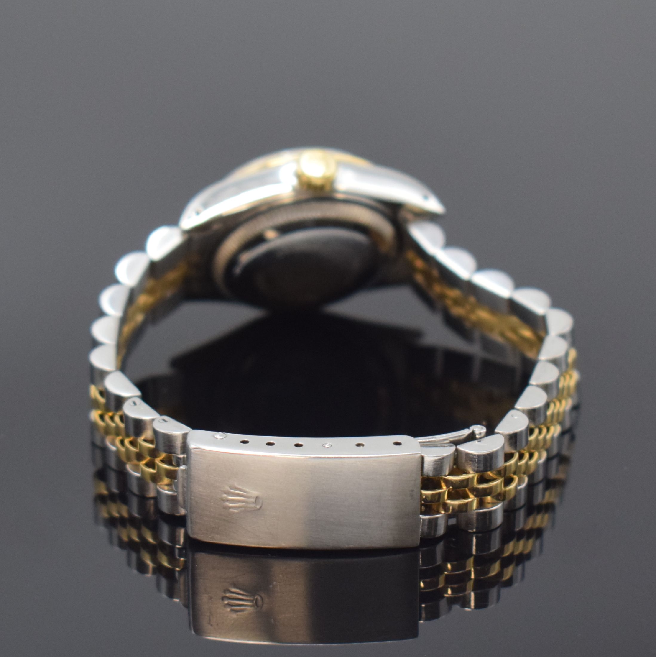 Detail b: ROLEX Damenarmbanduhr Oyster Perpetual Date Referenz 69173, Automatik, Edelstahl/Gold kombiniert inkl. Jubileeband m. Faltschl., champagnerfarb. ...