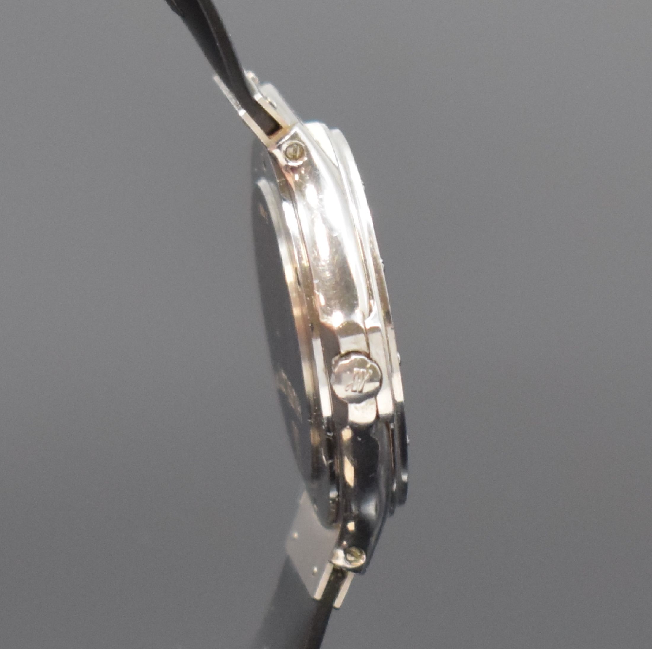 Detail c: HUBLOT MDM Armbanduhr in Stahl Referenz 140.10.1, Schweiz um 1995, quarz, Boden 6- fach verschr., orig. Kautschukband m. dopp. Faltschl., schwarzes ...