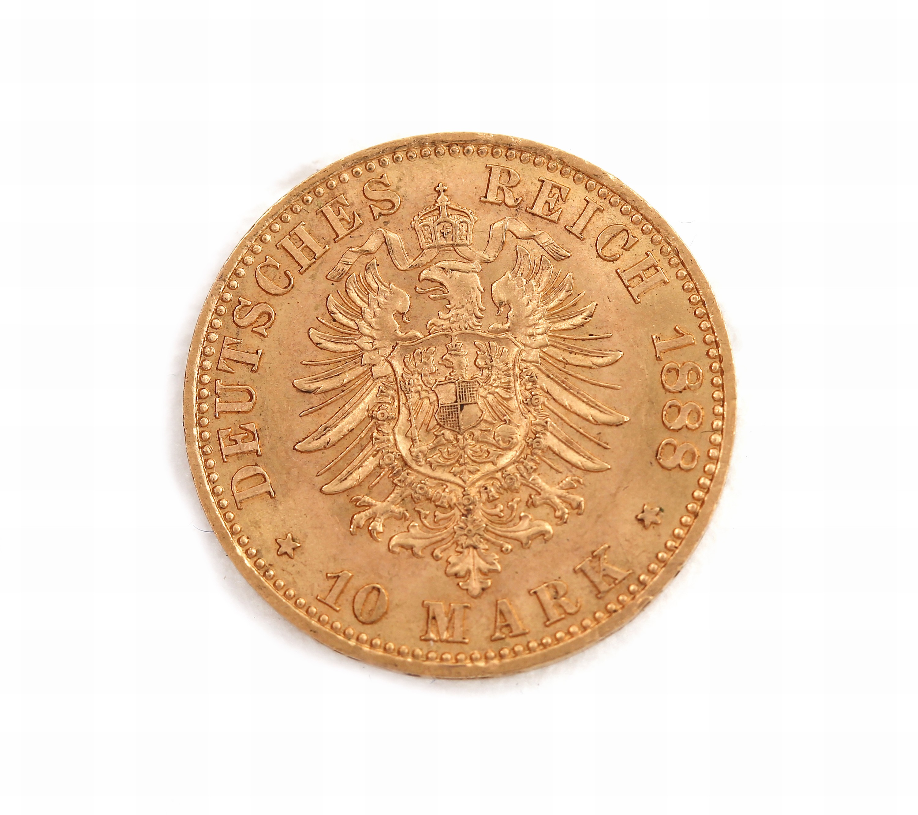 Detail a: 10 Mark Goldmünze, Deutsches Reich, 1888, Wilhelm, Deutscher Kaiser König von Preußen