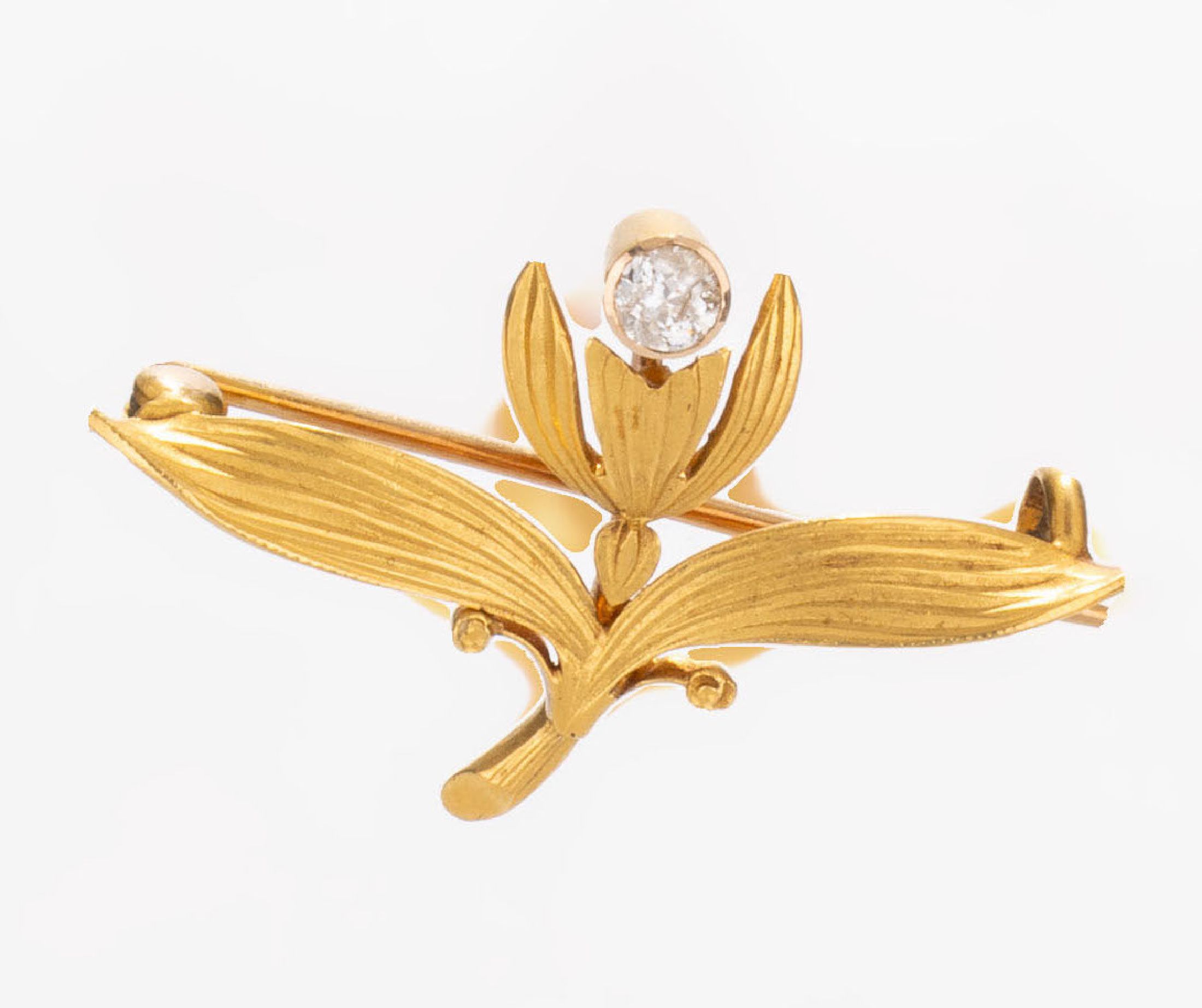 Detail b: 14 kt Gold Jugendstil Schmuck-Konvolut, GG 585/000, best. aus: 1 Paar Manschettenknöpfe, mit 2 kl. Diamantrosen und 2 kl. synth. Rubinen, 1 ...