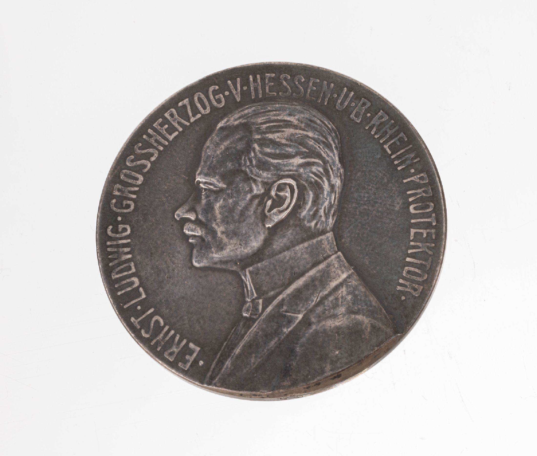Gedenkmedaille, 900er Silber, zum 26. Verbandsschießen Mainz 6.-13. Juli 1913, mit Panoramaansicht auf die Stadt Mainz vom Rhein aus, AV: Ernst ...