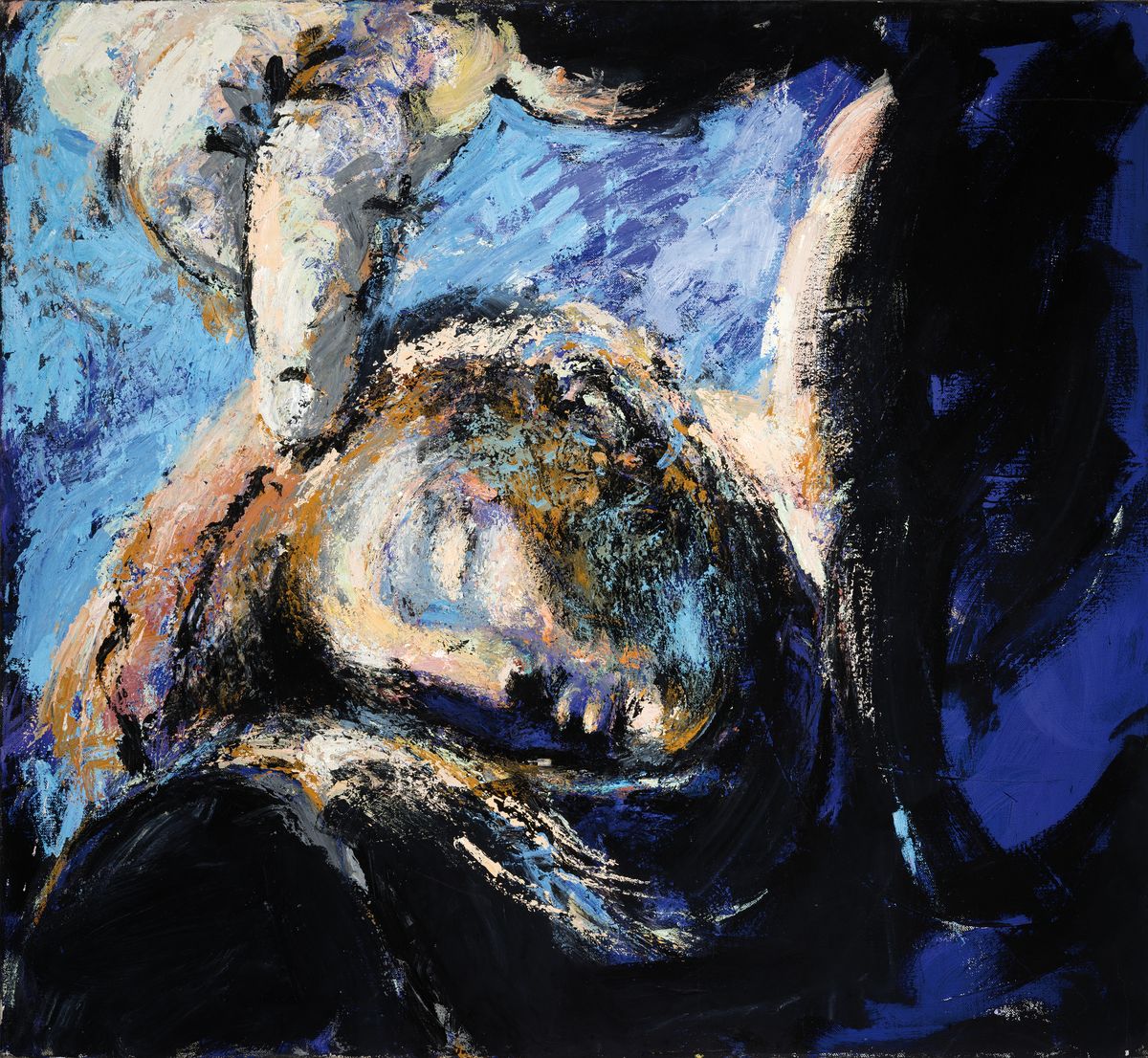 Christiane Maether, geb. 1941 Berlin, "Der Traum", figürliche Komposition einer liegendenschlafenden Grazie, Öl/Lwd, rückseitig signiert ...