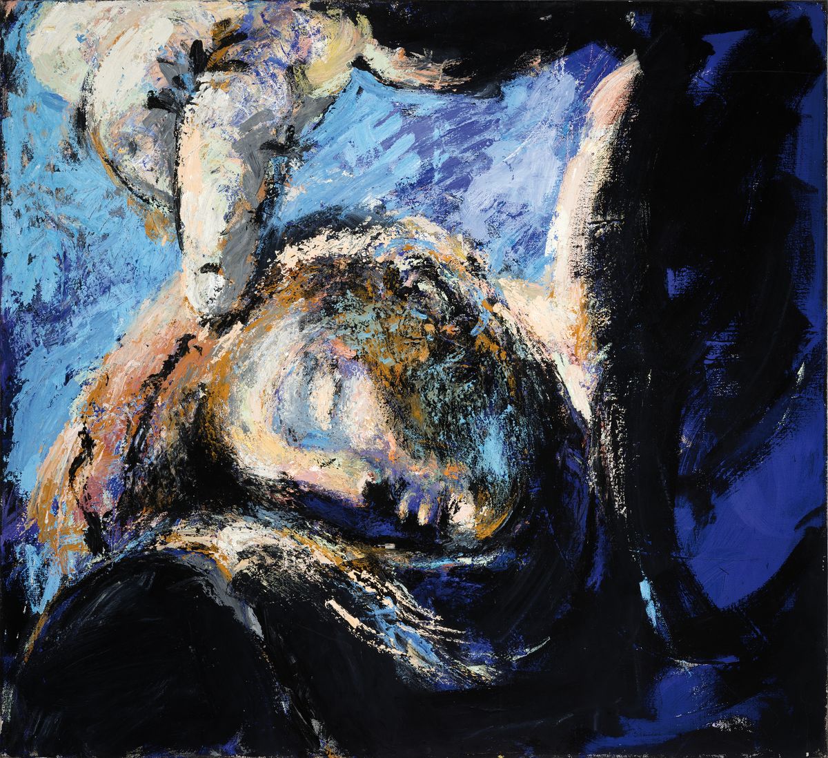 Detail k: Christiane Maether, geb. 1941 Berlin, "Der Traum", figürliche Komposition einer liegendenschlafenden Grazie, Öl/Lwd, rückseitig signiert ...