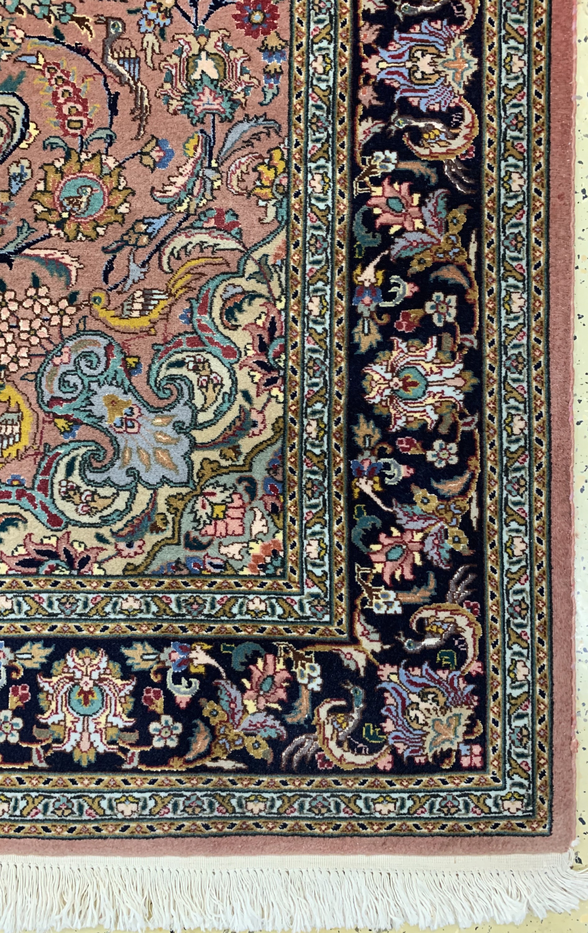 Detail a: Täbriz fein(50 Raj), Persien, ca. 50 Jahre,Korkwolle mit Seide, ca. 193 x 142 cm, EHZ: 2