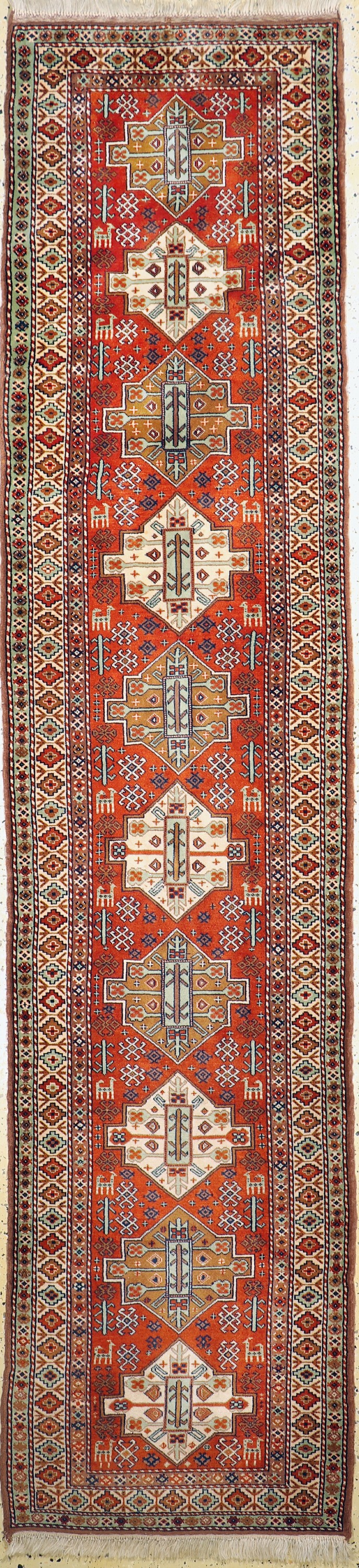 Melas fein, Türkei, ca. 50 Jahre, Wolle aufWolle, ca. 329 x 75 cm, EHZ: 2
