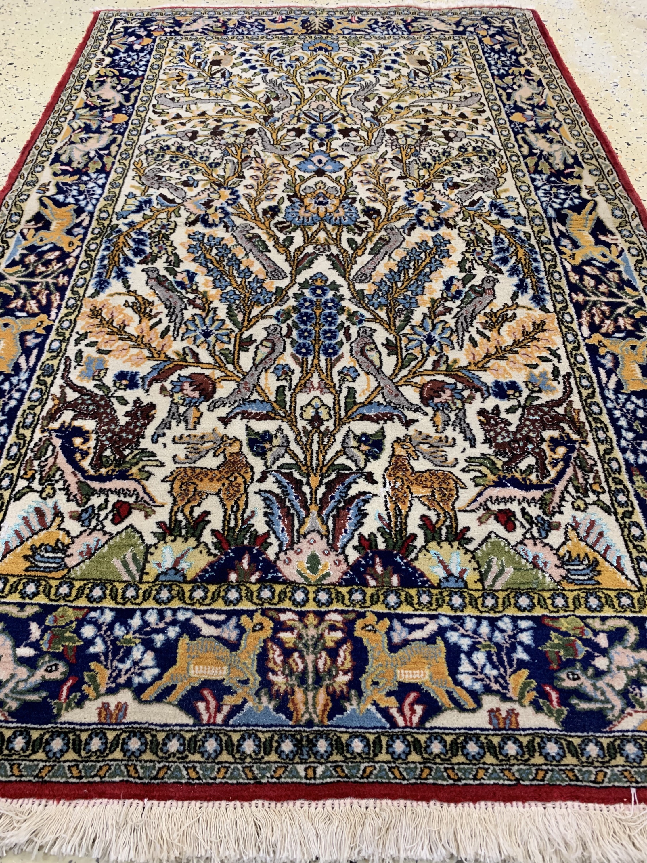 Detail d: Ghom alt, Persien, um 1960, Wolle mit Seide, ca. 163 x 103 cm, EHZ: 2