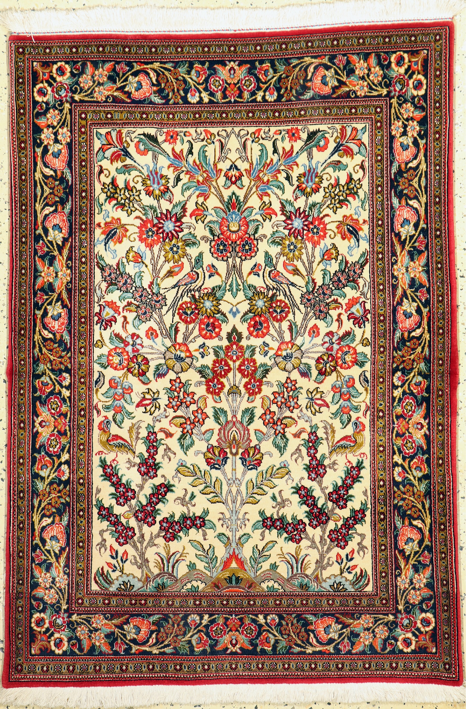 Ghom Kork, Persien, ca. 50 Jahre, Korkwolleauf Baumwolle, ca. 152 x 106 cm, EHZ: 1-2