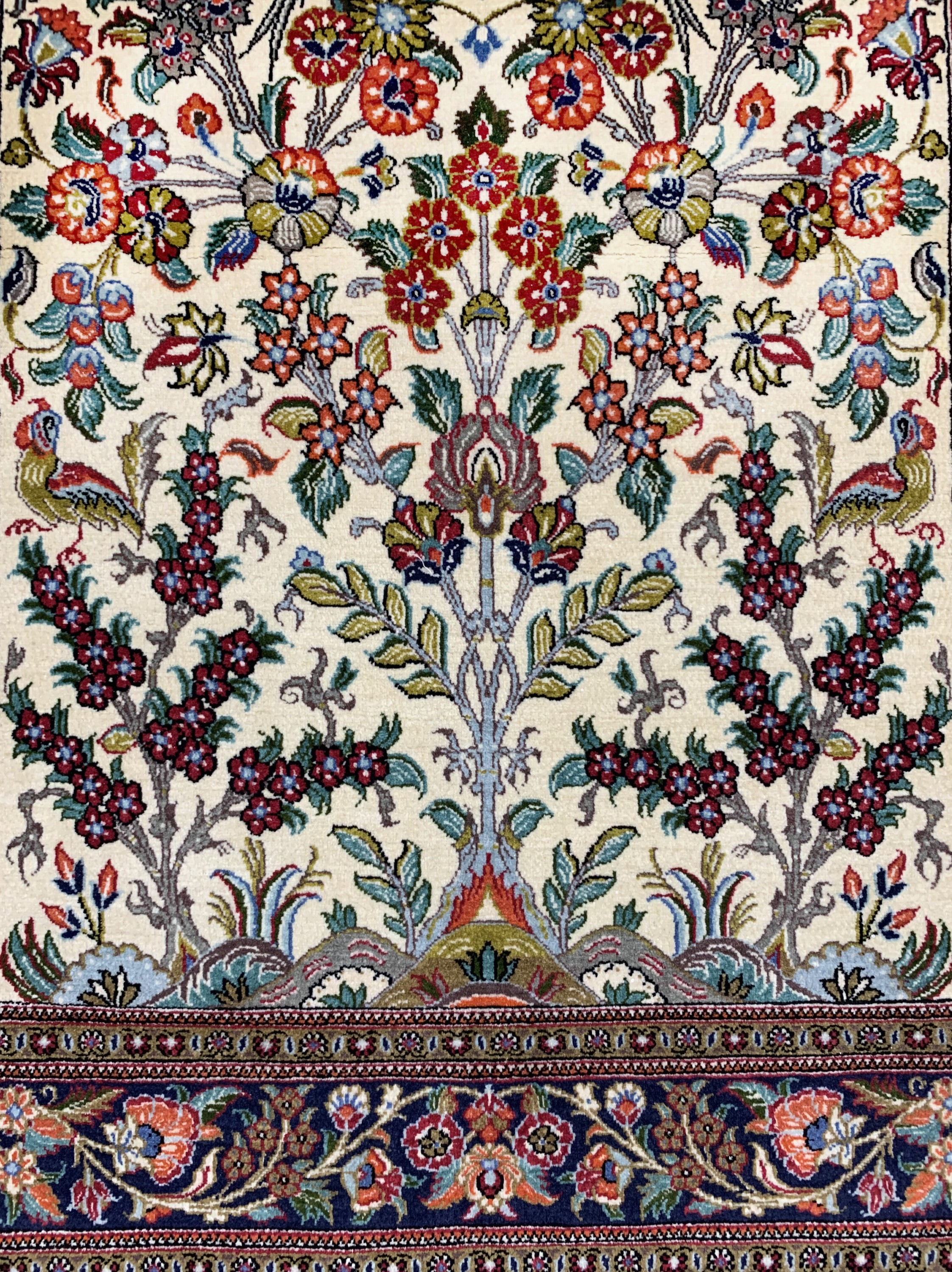 Detail a: Ghom Kork, Persien, ca. 50 Jahre, Korkwolleauf Baumwolle, ca. 152 x 106 cm, EHZ: 1-2