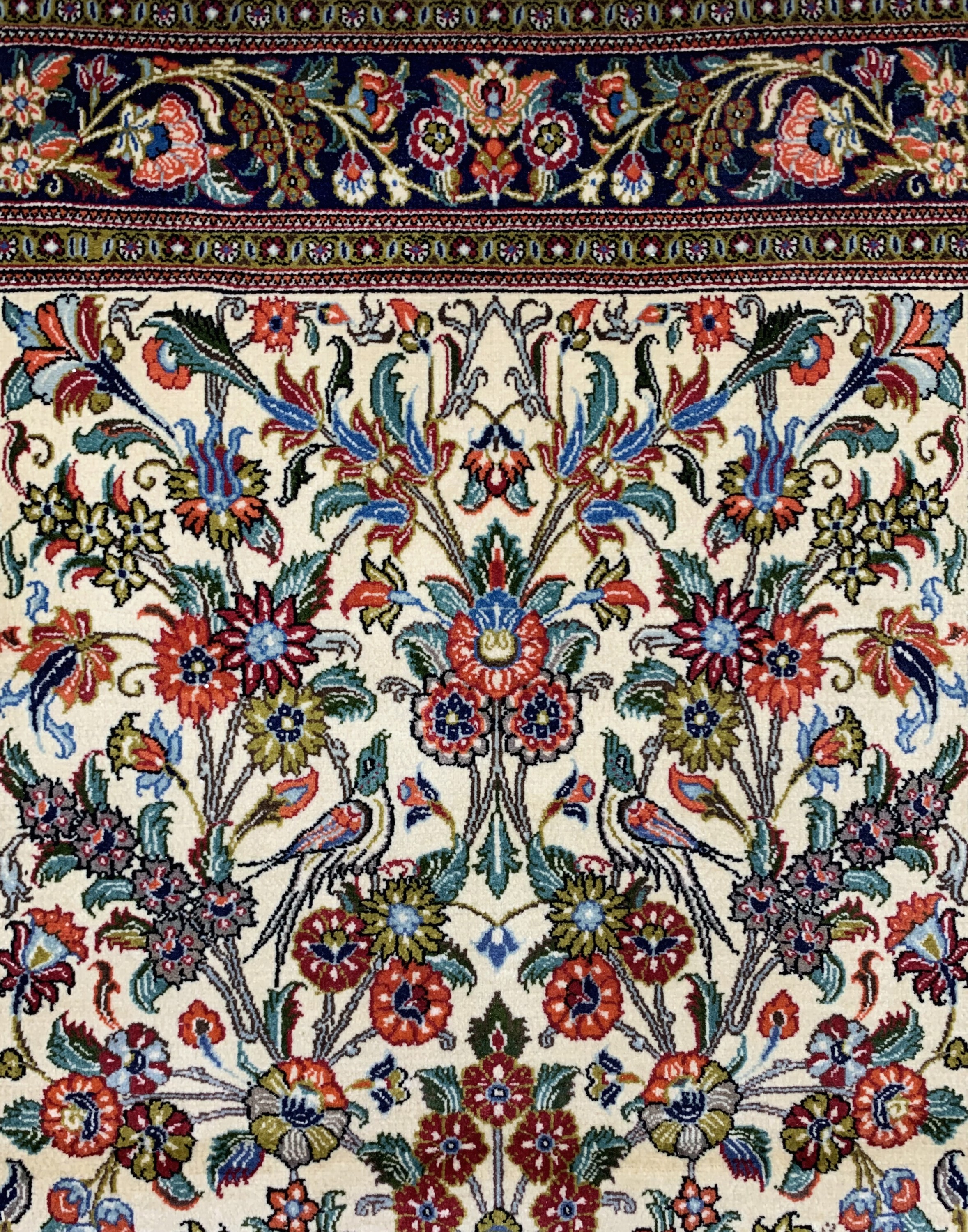 Detail b: Ghom Kork, Persien, ca. 50 Jahre, Korkwolleauf Baumwolle, ca. 152 x 106 cm, EHZ: 1-2