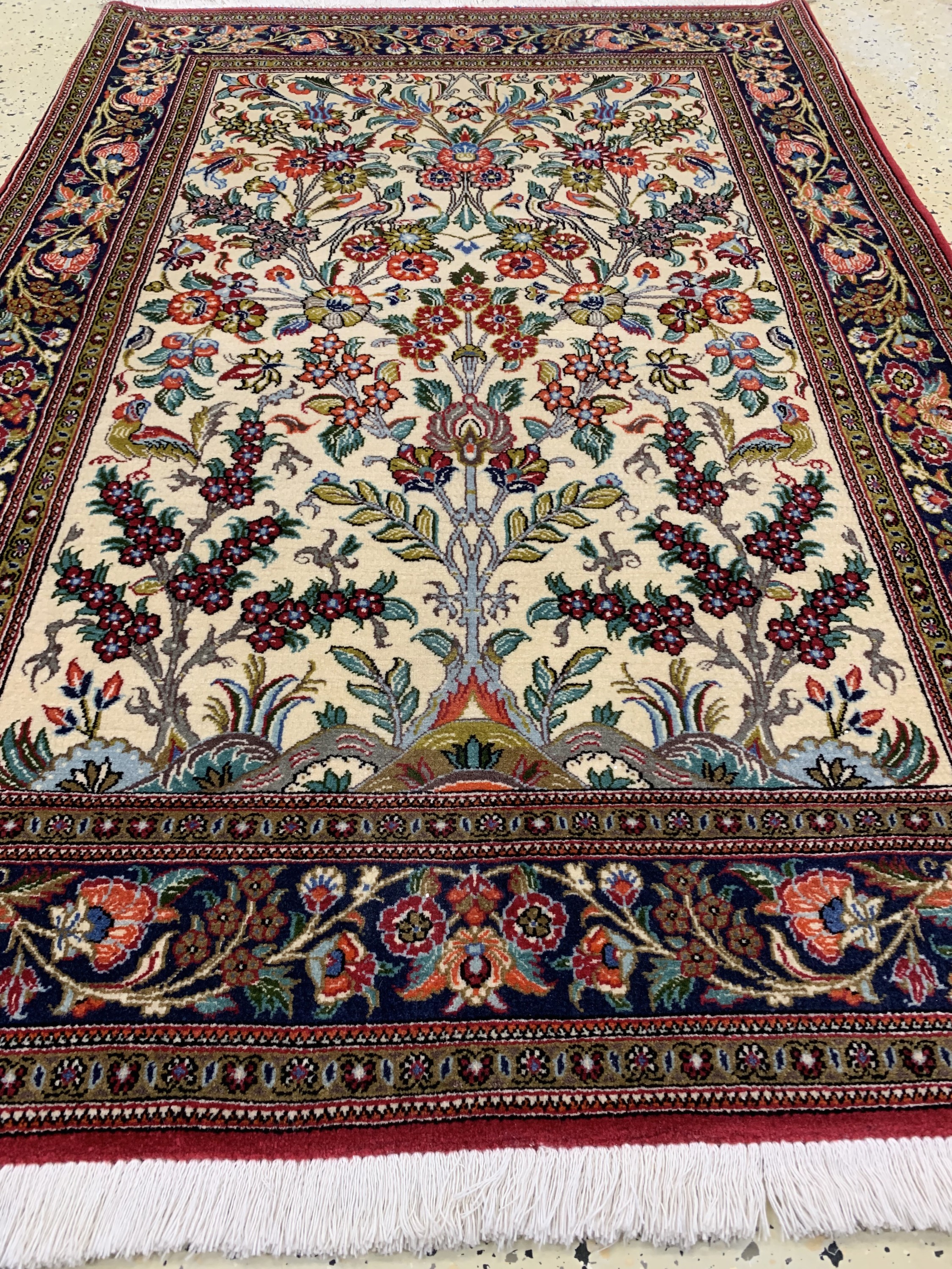 Detail c: Ghom Kork, Persien, ca. 50 Jahre, Korkwolleauf Baumwolle, ca. 152 x 106 cm, EHZ: 1-2