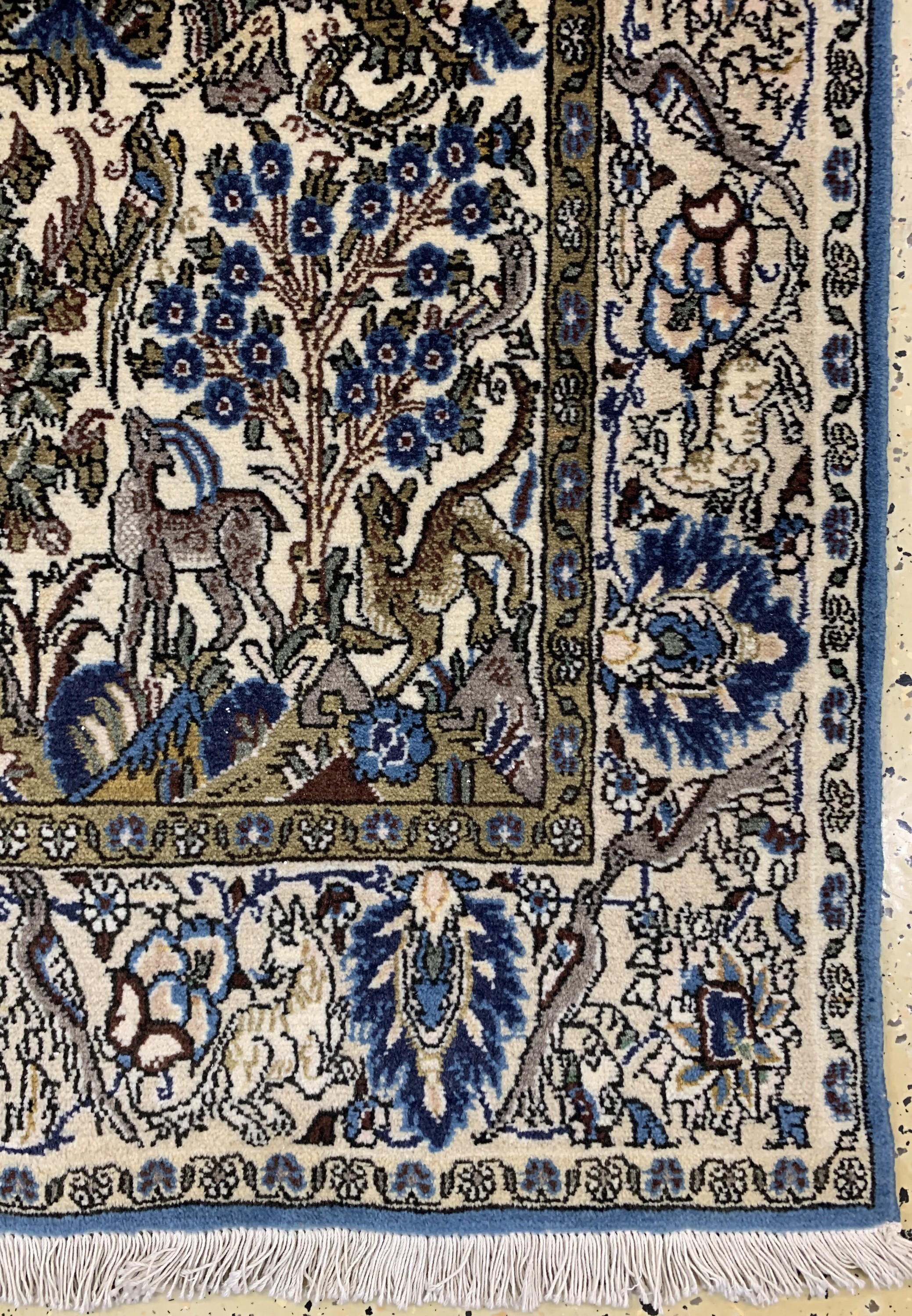 Detail a: Ghom alt, Persien, ca. 60 Jahre, Wolle auf Baumwolle, ca. 165 x 103 cm, EHZ: 1-2