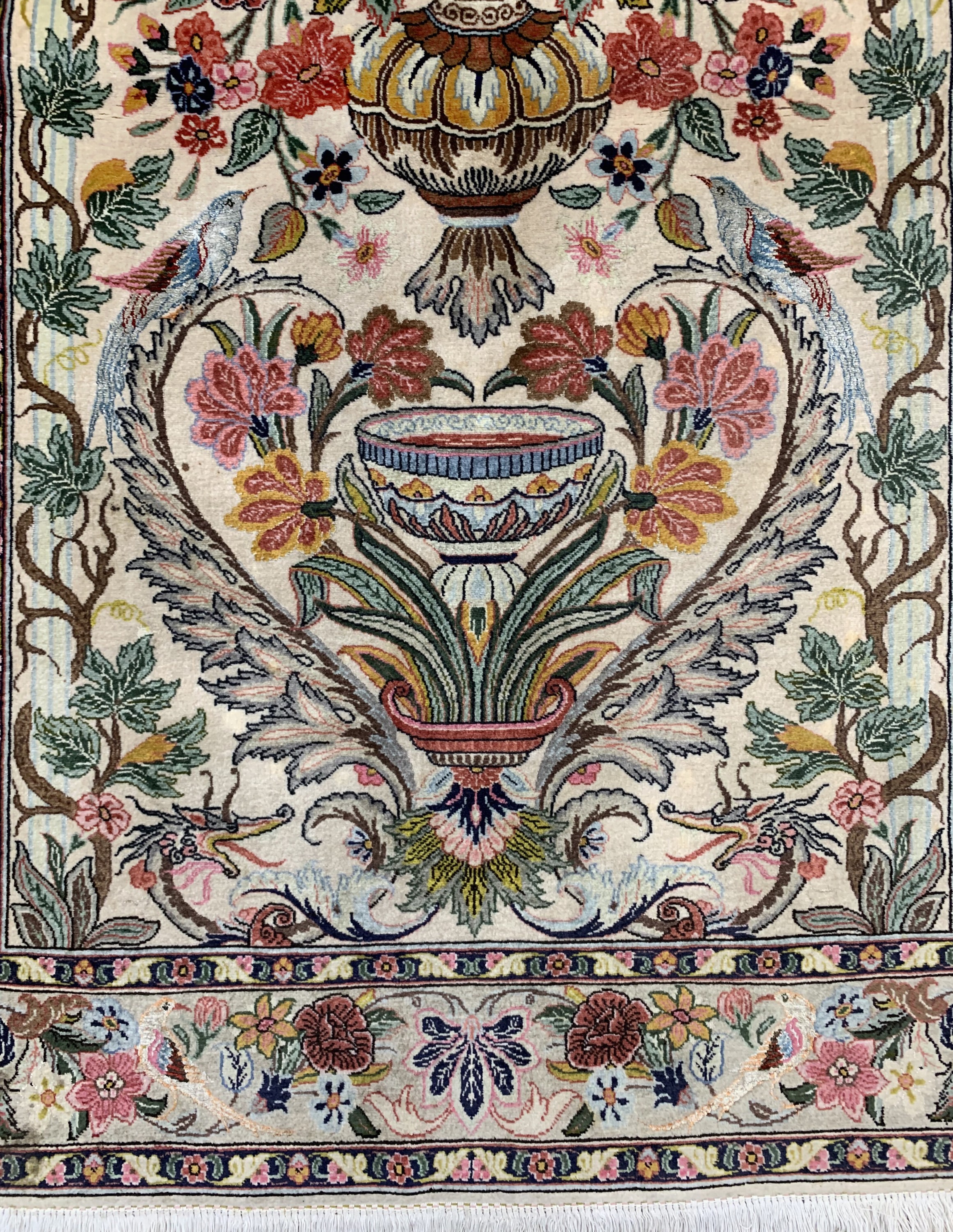 Detail a: Ghom Kork fein, Persien, ca. 50 Jahre, Korkwolle mit Seide, ca. 165 x 105 cm, EHZ: 2