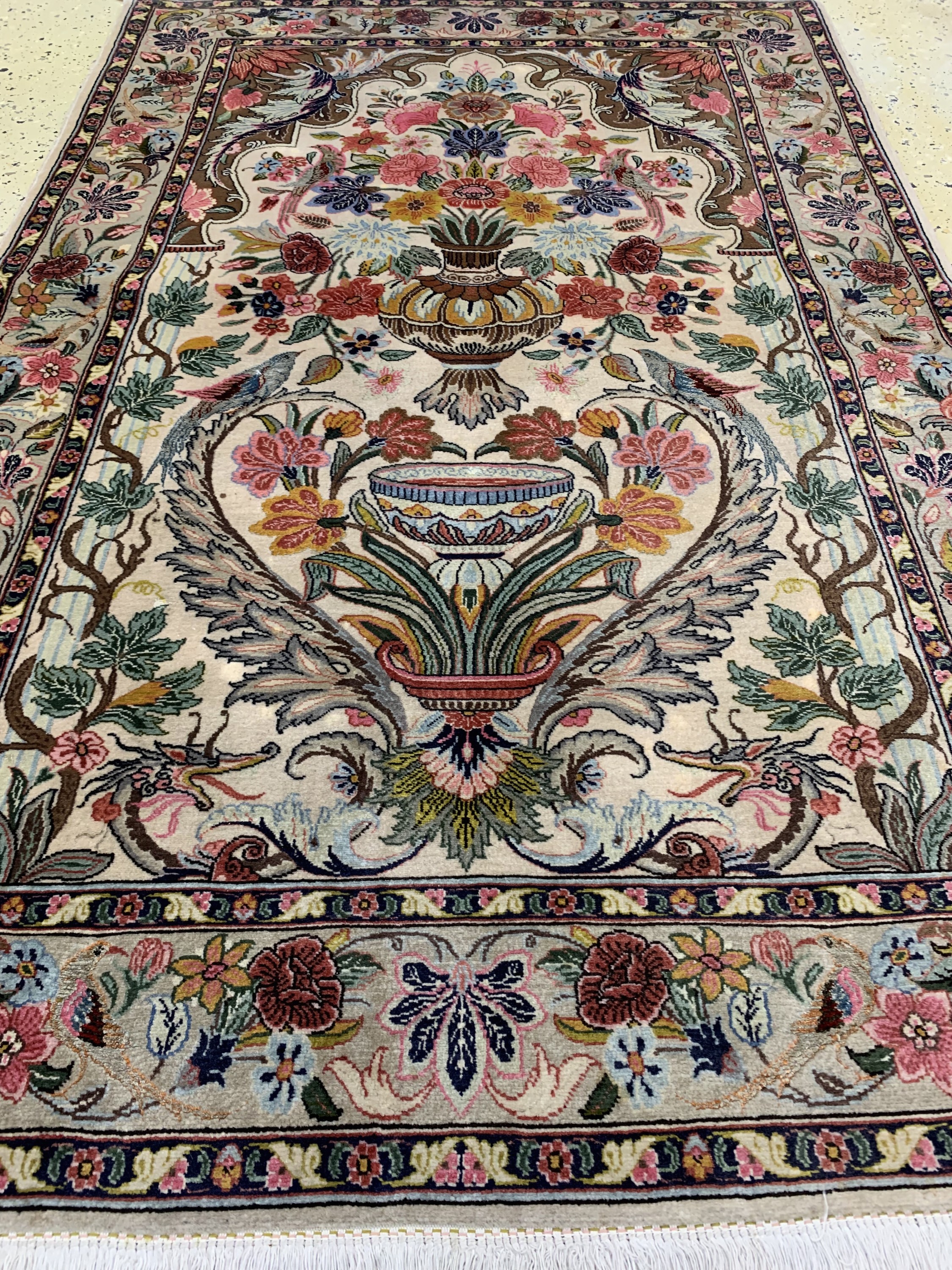 Detail d: Ghom Kork fein, Persien, ca. 50 Jahre, Korkwolle mit Seide, ca. 165 x 105 cm, EHZ: 2