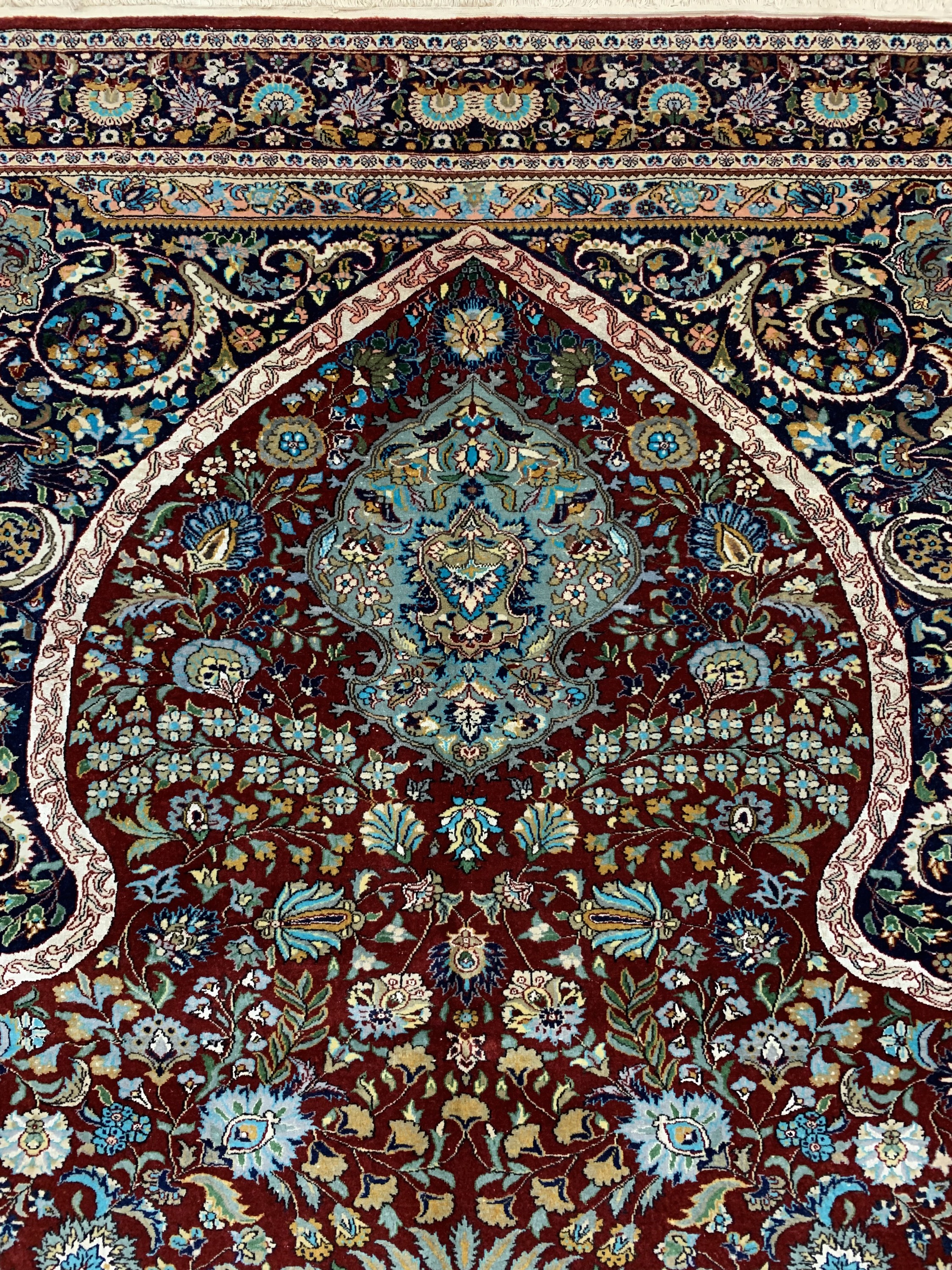 Detail c: Indo Keschan fein, Indien, ca. 40 Jahre, Korkwolle mit Seide, ca. 203 x 165 cm, EHZ: 1-2