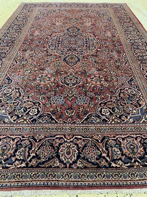 26740567d - Kashan cork, Persia, around 1950, corkwool on cotton, approx. 210 x 137 cm, condition: 2. Rugs, Carpets & Flatweaves