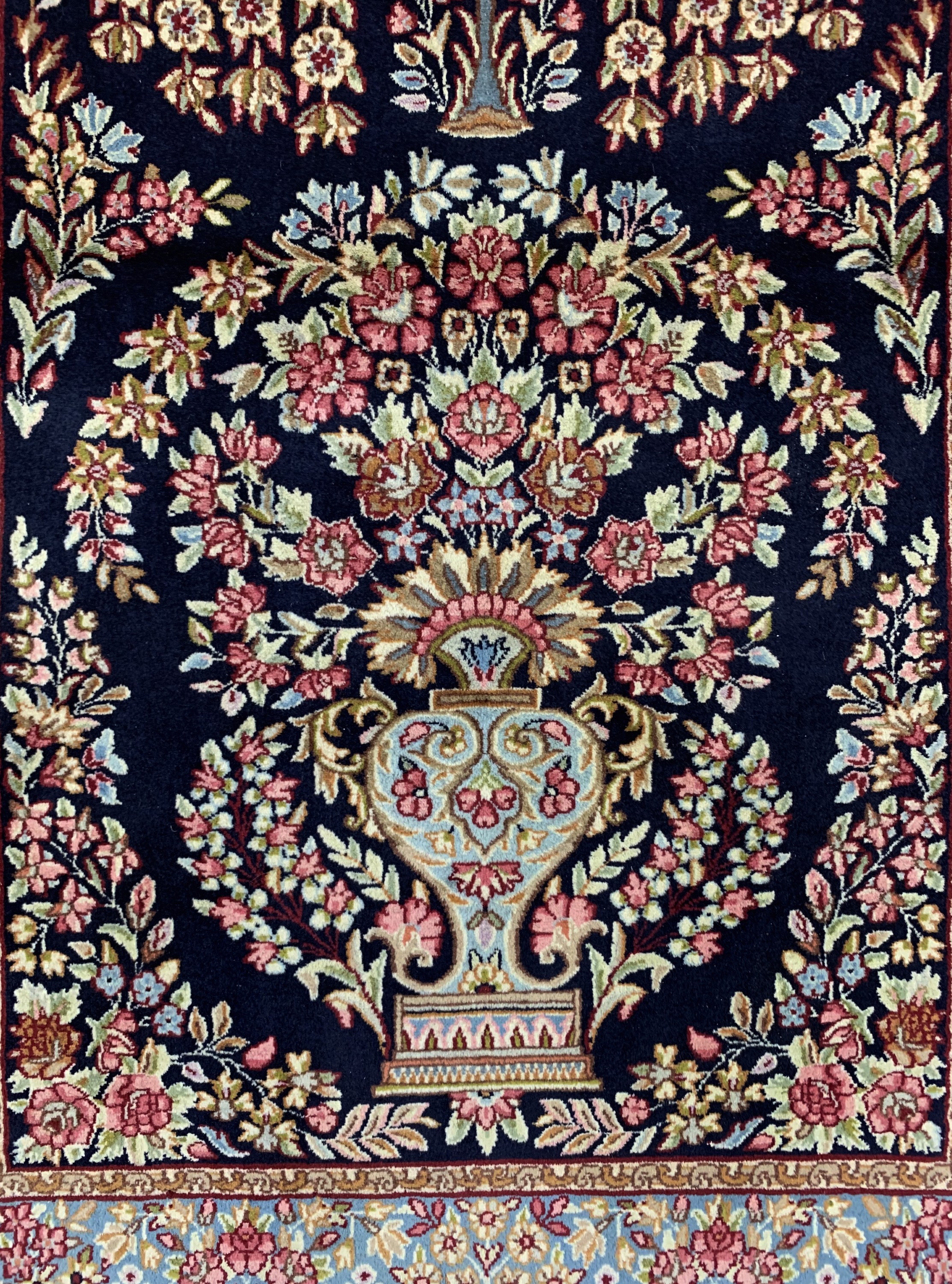 Detail a: Kerman Lawar Kork fein, Persien, ca. 50 Jahre, Korkwolle auf Baumwolle, ca. 179 x 101 cm, EHZ: 2