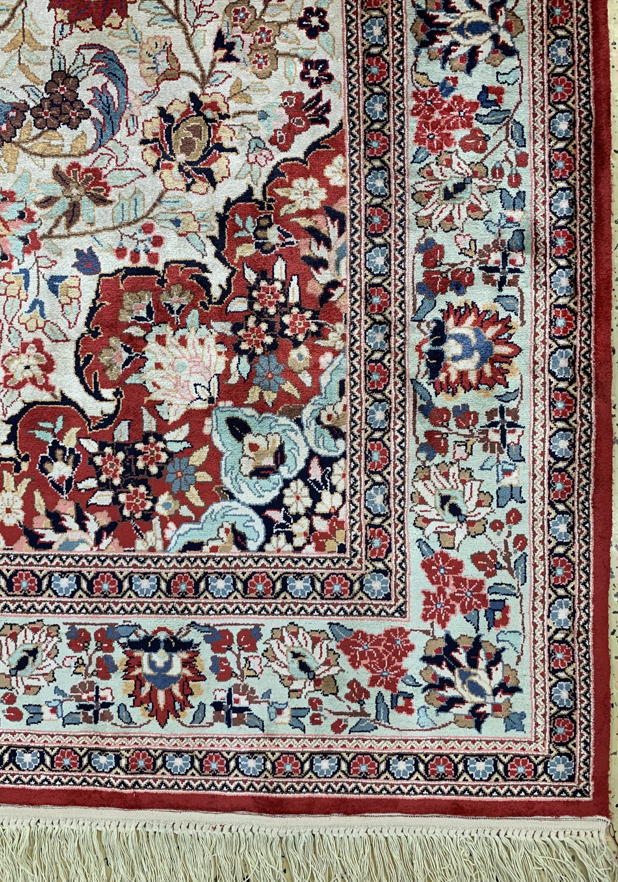 Detail a: China Seide, ca. 40 Jahre, Seide auf Baumwolle, ca. 208 x 136 cm, EHZ: 2