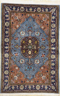 Image 26740689 - Qum old, Persia, approx. 60 years, wool with silk, approx. 163 x 108 cm, condition: 1-2. Rugs, Carpets & Flatweaves