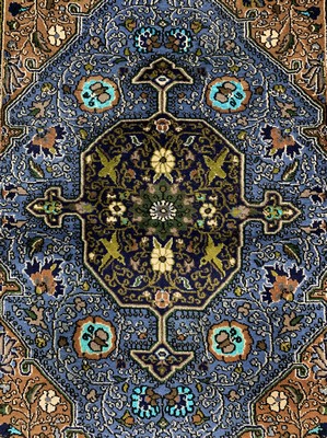26740689b - Qum old, Persia, approx. 60 years, wool with silk, approx. 163 x 108 cm, condition: 1-2. Rugs, Carpets & Flatweaves