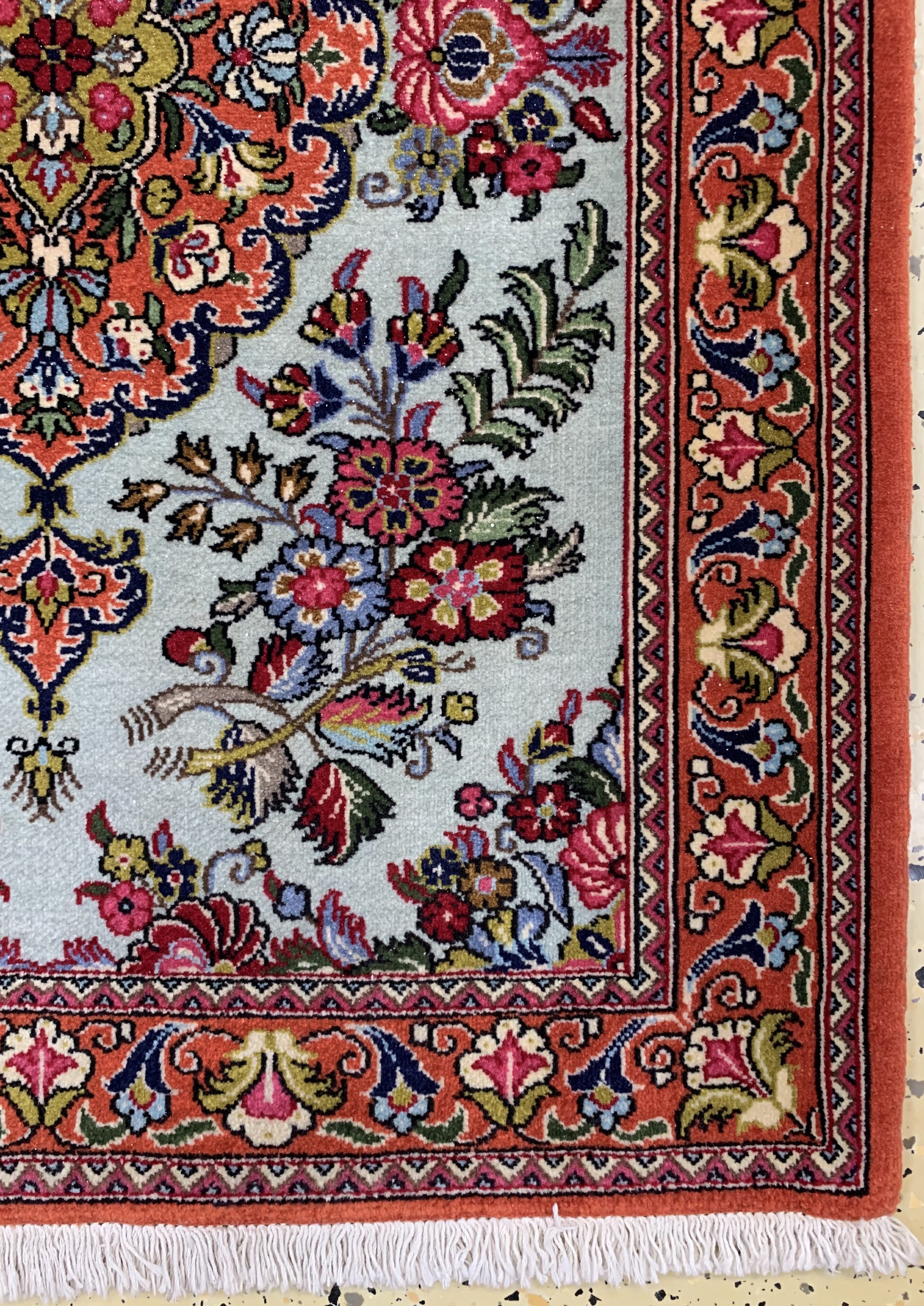 Detail a: Ghom Kork, Persien, ca. 40 Jahre, Korkwolleauf Baumwolle, ca. 203 x 75 cm, EHZ: 1-2