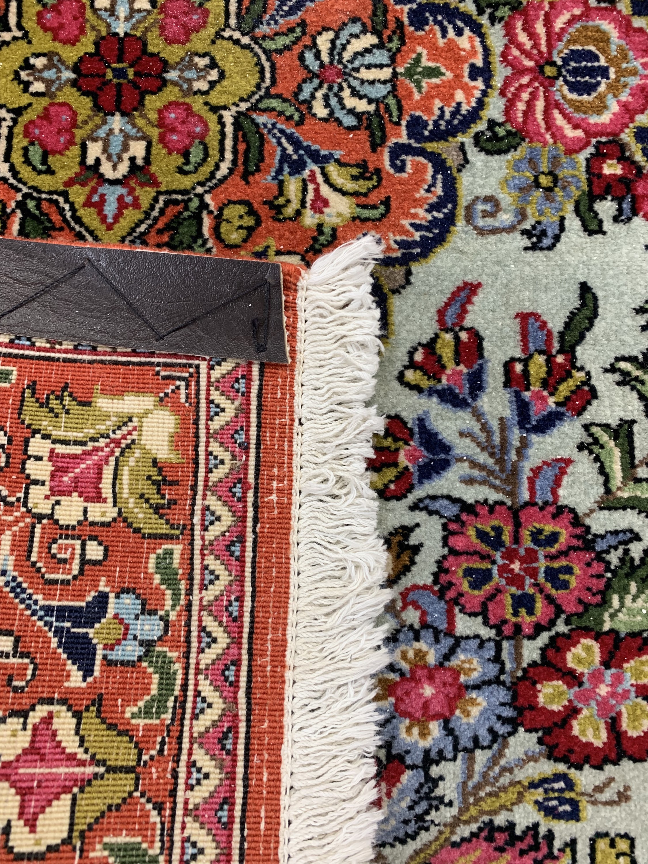 Detail d: Ghom Kork, Persien, ca. 40 Jahre, Korkwolleauf Baumwolle, ca. 203 x 75 cm, EHZ: 1-2