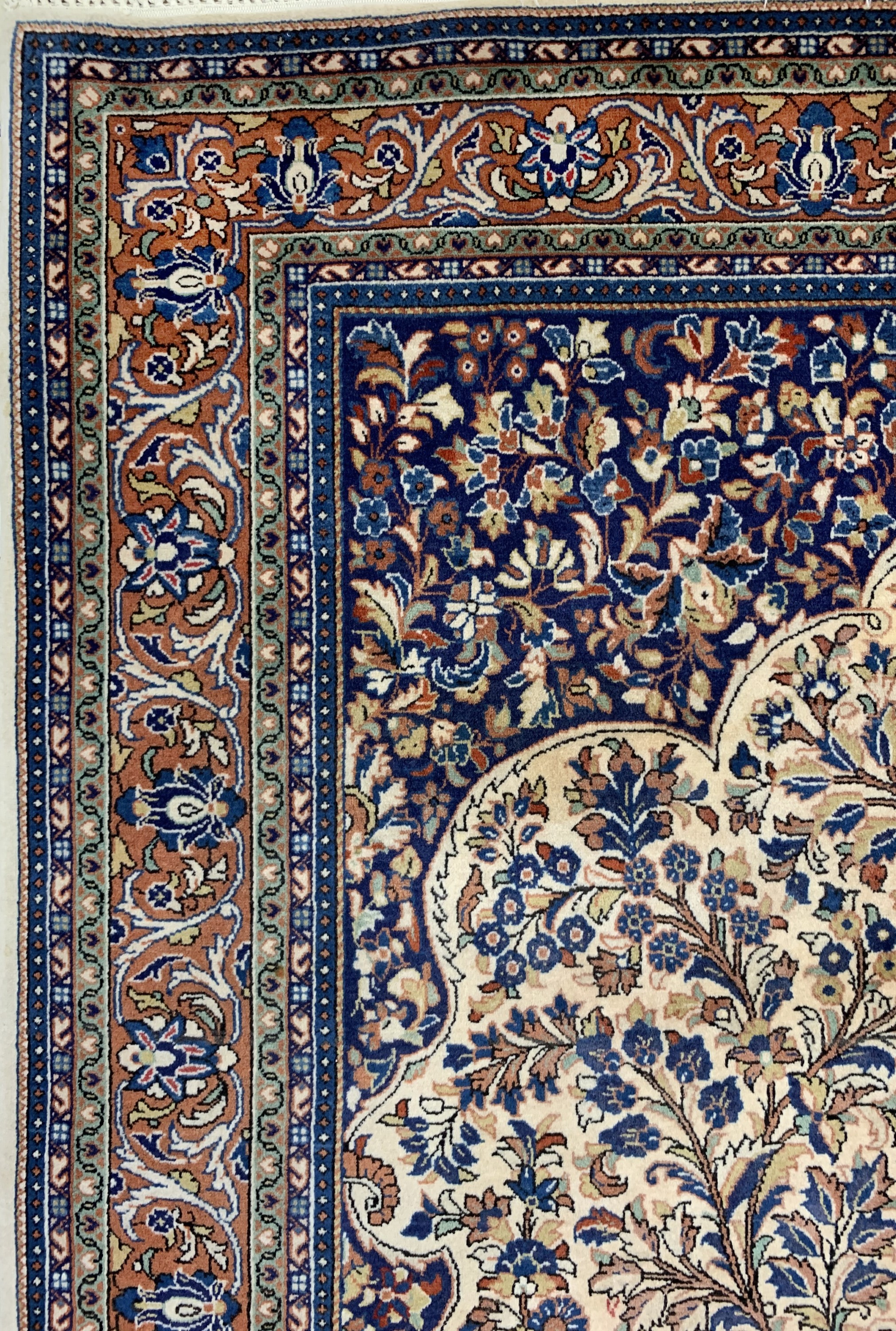 Detail d: Sarogh Ghiasabad Kork fein, Persien, um 1960, Korkwolle auf Baumwolle, ca. 202 x 130 cm, EHZ: 2(Fleckig)