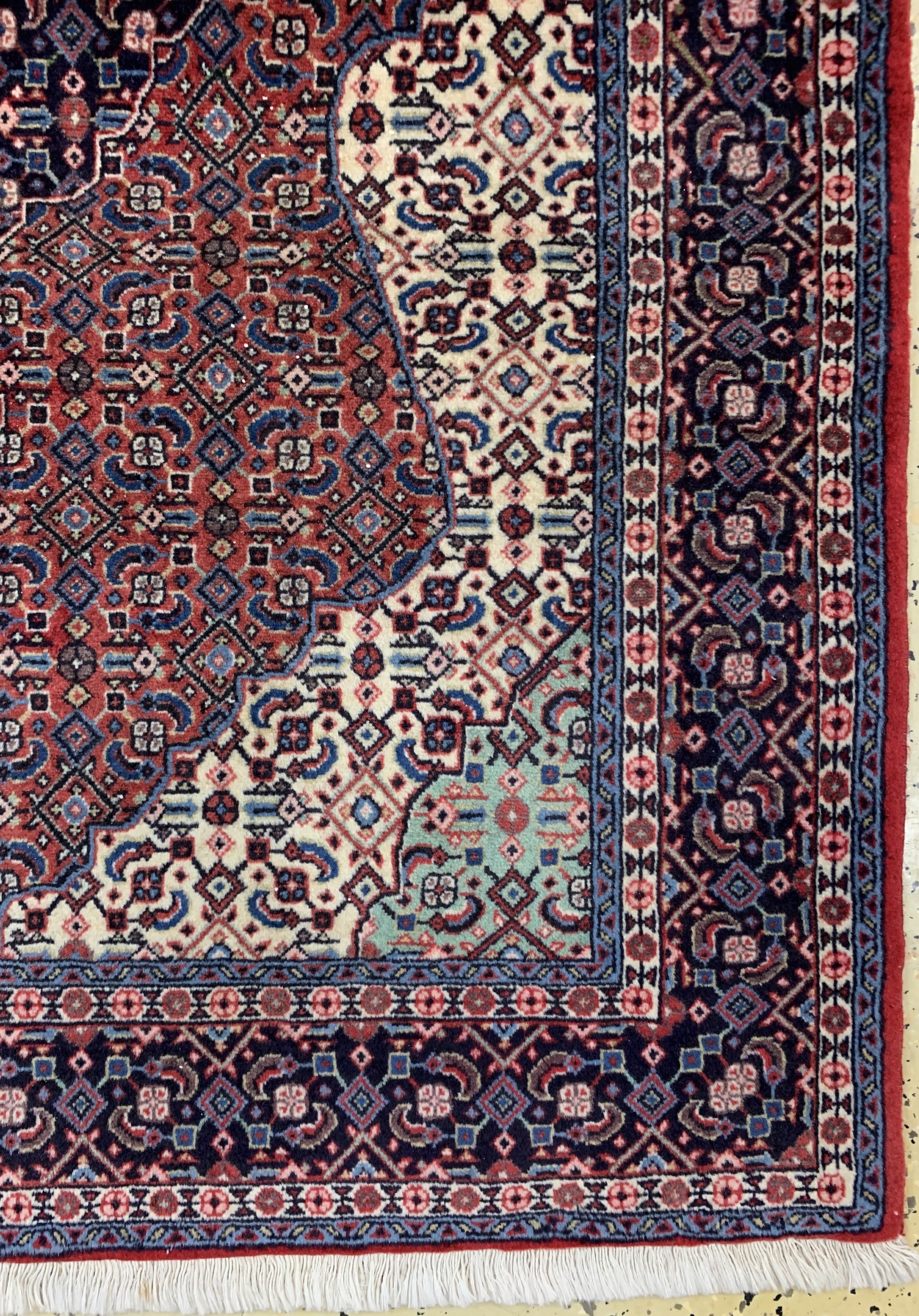 Detail a: Sarogh Kork fein, Persien, ca. 50 Jahre, Korkwolle auf Baumwolle, ca. 155 x 104 cm, EHZ: 1-2