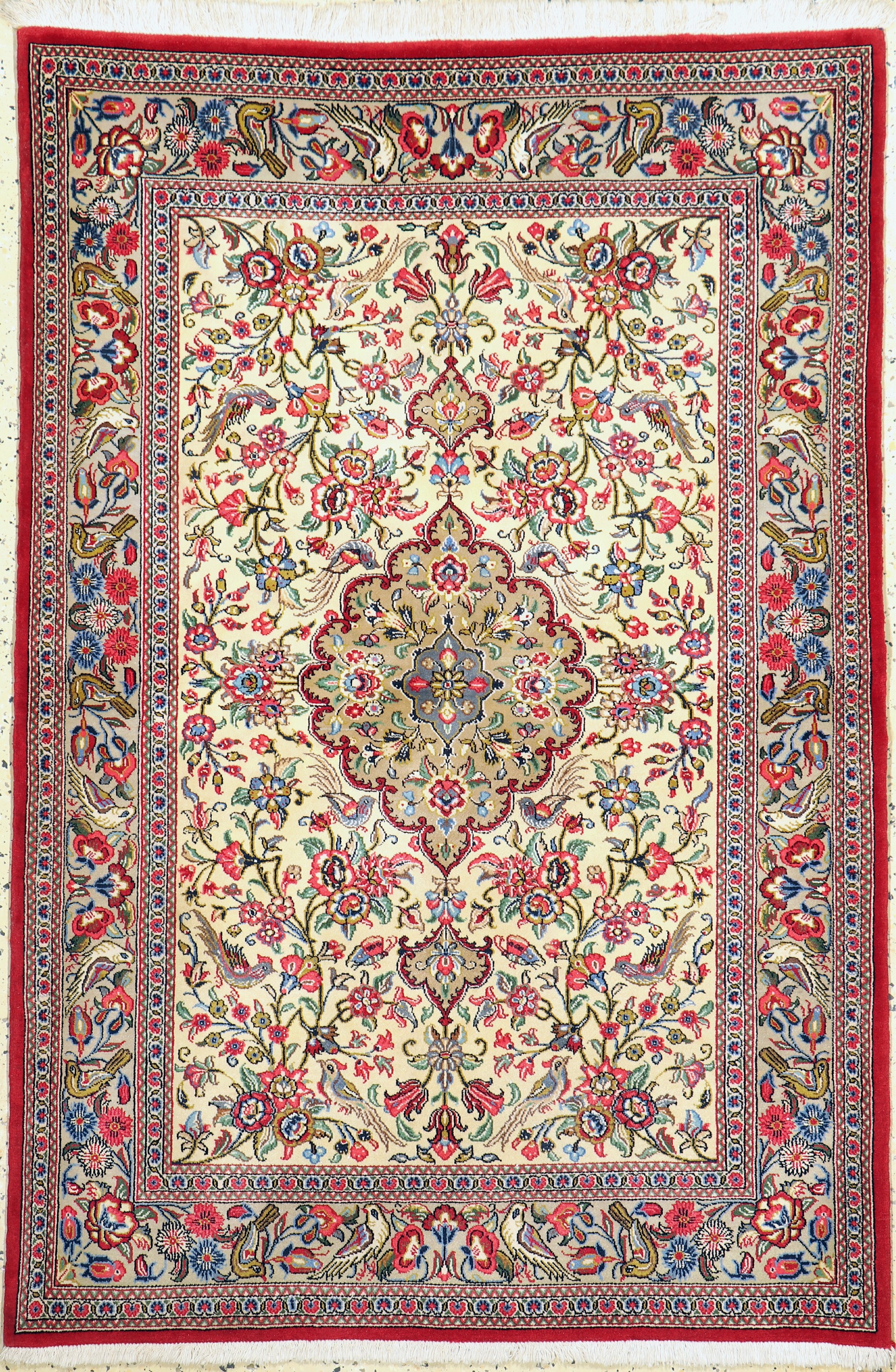 Ghom Kork fein, Persien, ca. 50 Jahre, Korkwolle auf Baumwolle, ca. 158 x 107 cm, EHZ: 1-2
