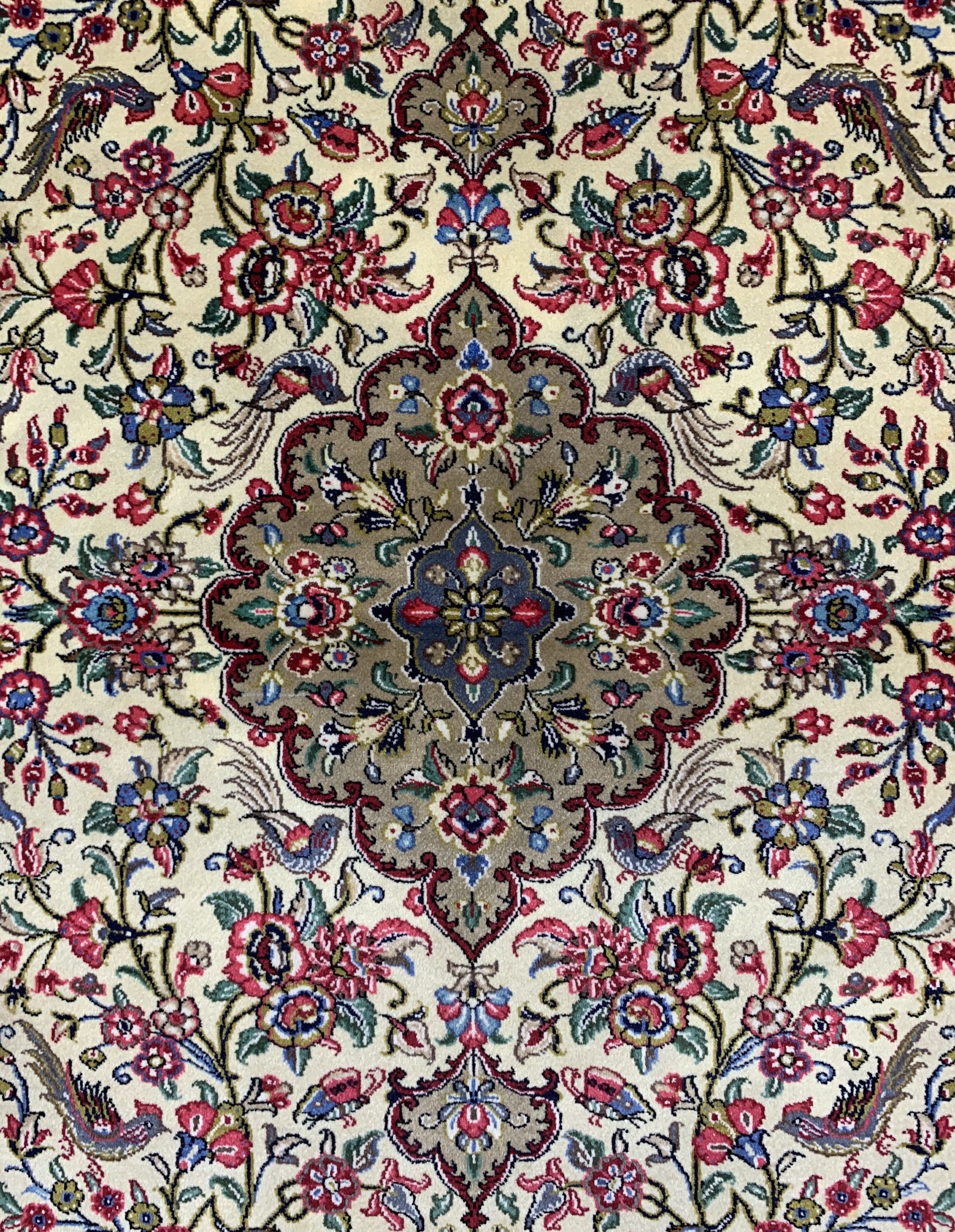 Detail b: Ghom Kork fein, Persien, ca. 50 Jahre, Korkwolle auf Baumwolle, ca. 158 x 107 cm, EHZ: 1-2