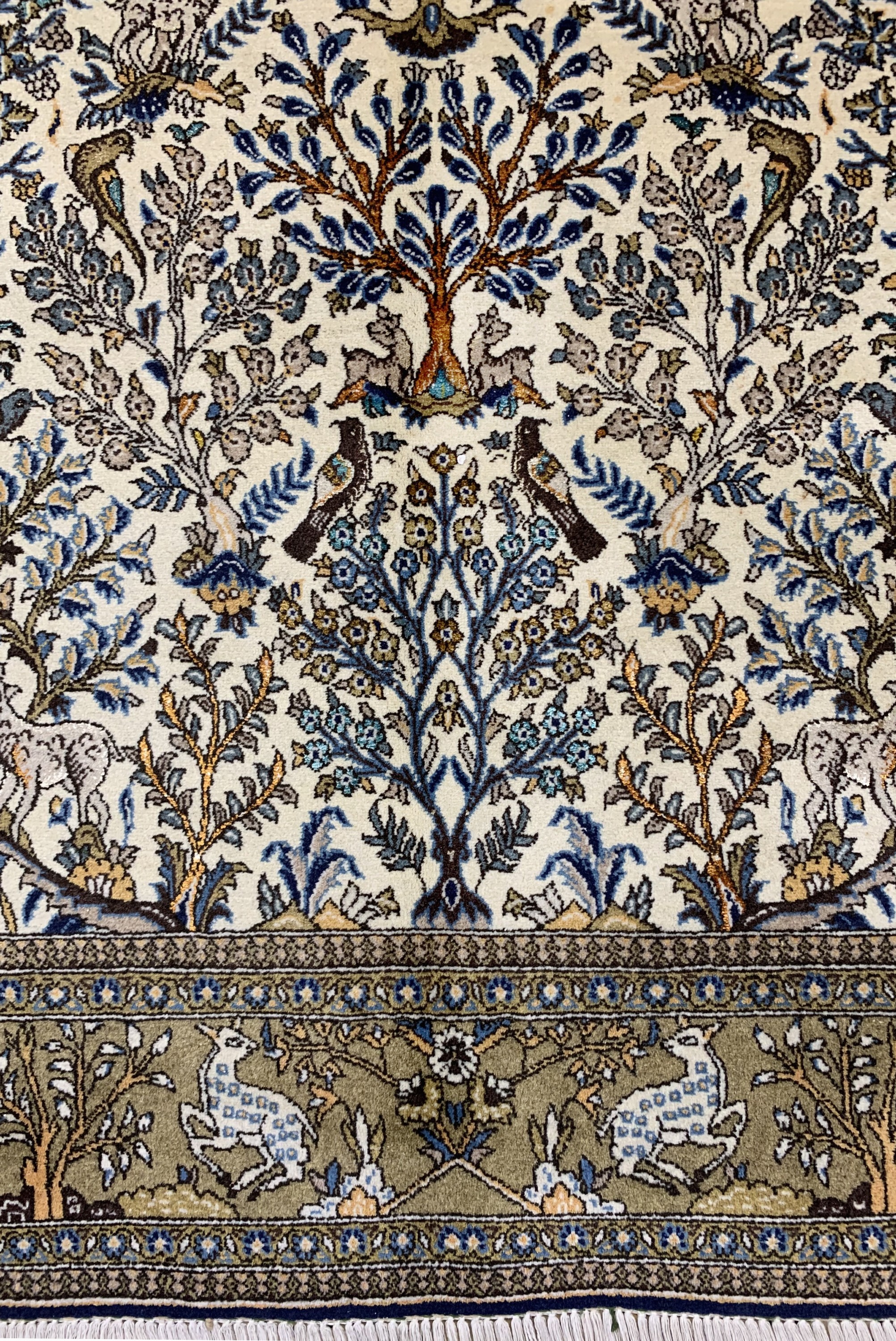 Detail b: Ghom alt, Persien, um 1950, Wolle mit Seide, ca. 230 x 135 cm, EHZ: 2