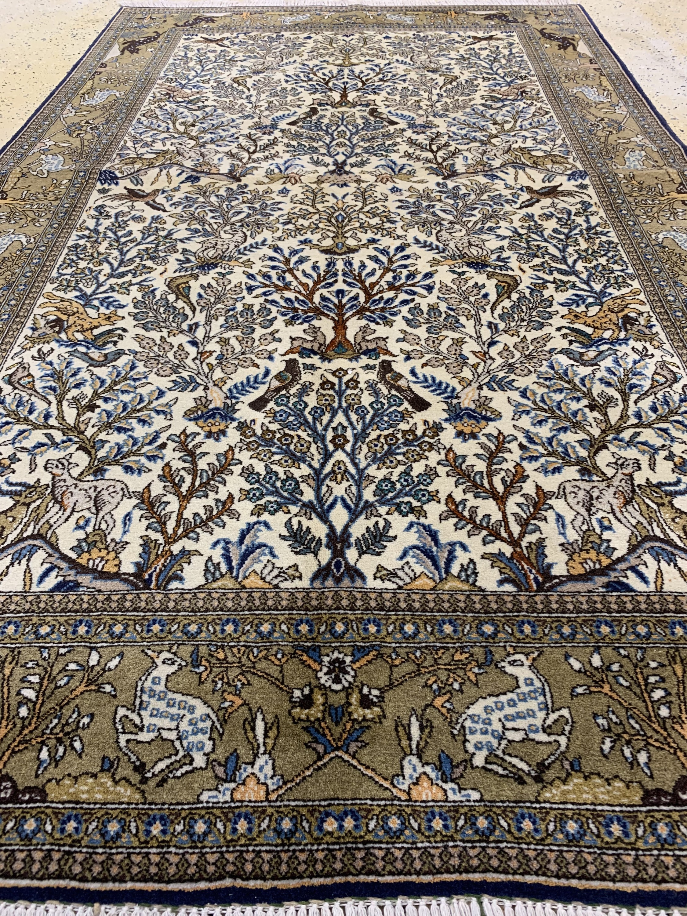 Detail e: Ghom alt, Persien, um 1950, Wolle mit Seide, ca. 230 x 135 cm, EHZ: 2