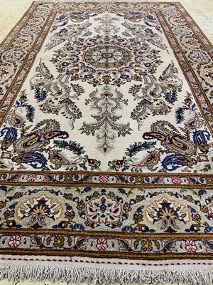 26740791d - Kashan old signed, Persia, around 1950, wool on cotton, approx. 222 x 140 cm, condition: 1 -2. Rugs, Carpets & Flatweaves