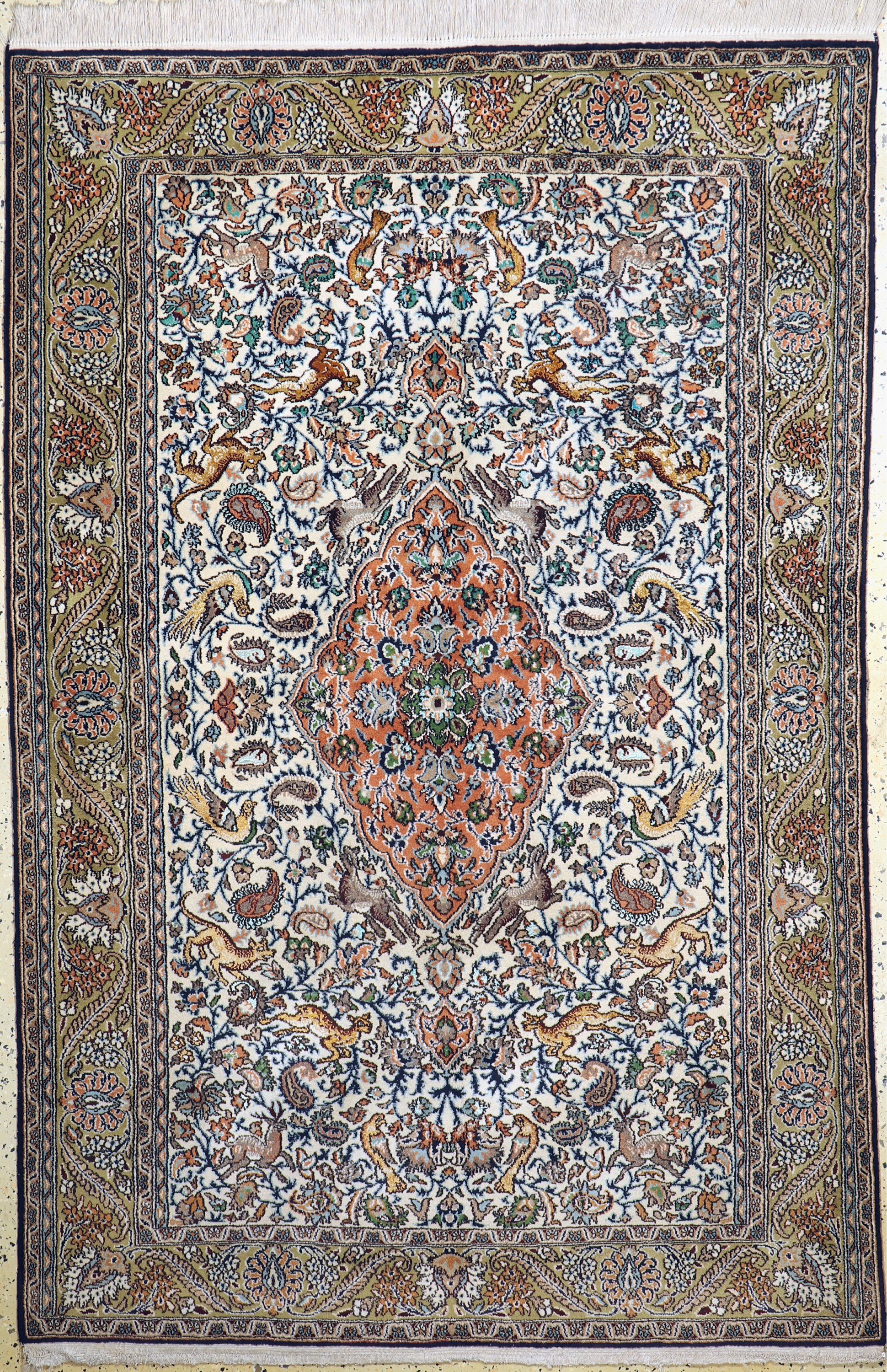 Ghom alt, Persien, um 1960, Wolle mit Seide, ca. 212 x 141 cm, EHZ: 2