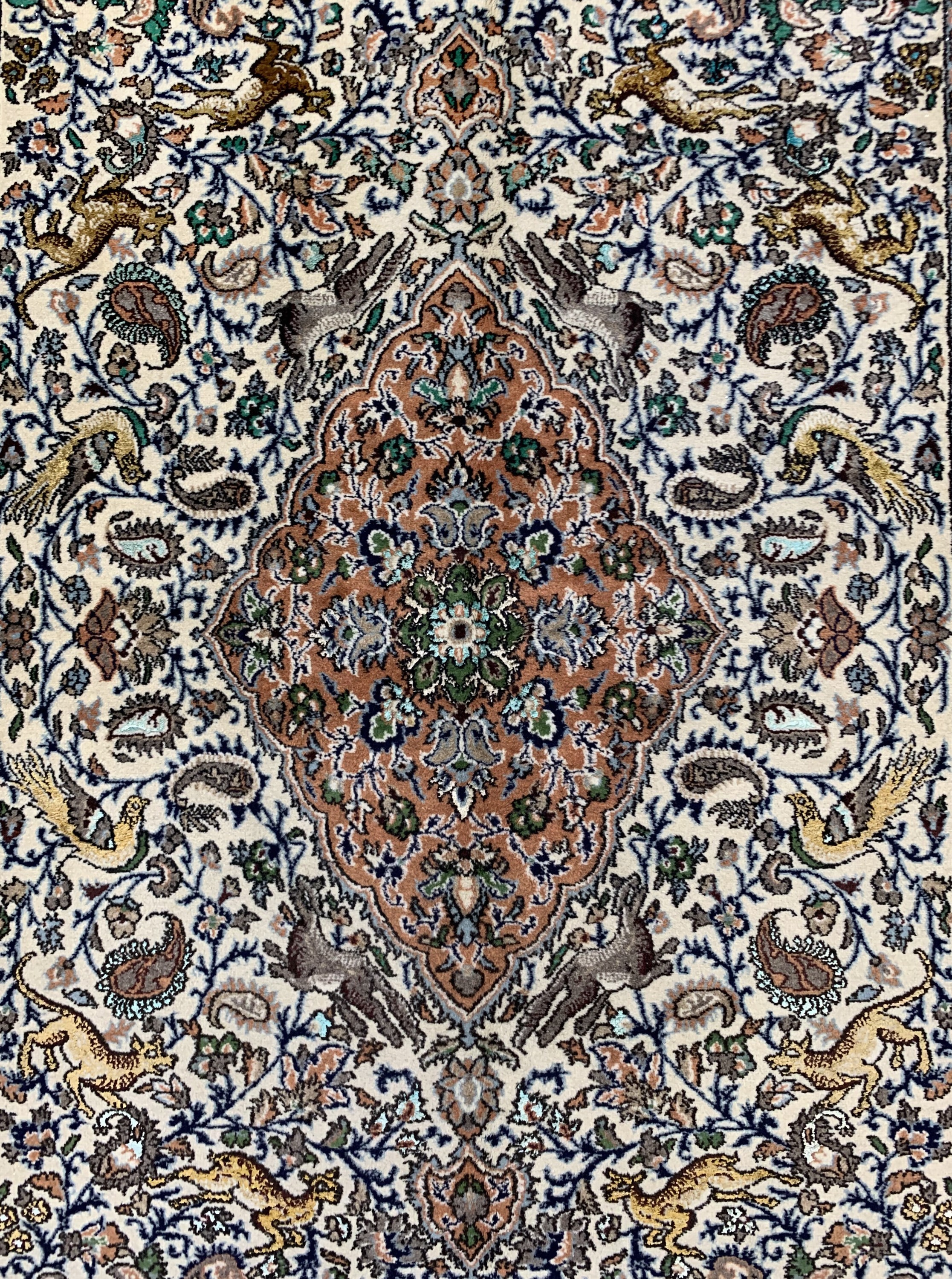Detail b: Ghom alt, Persien, um 1960, Wolle mit Seide, ca. 212 x 141 cm, EHZ: 2