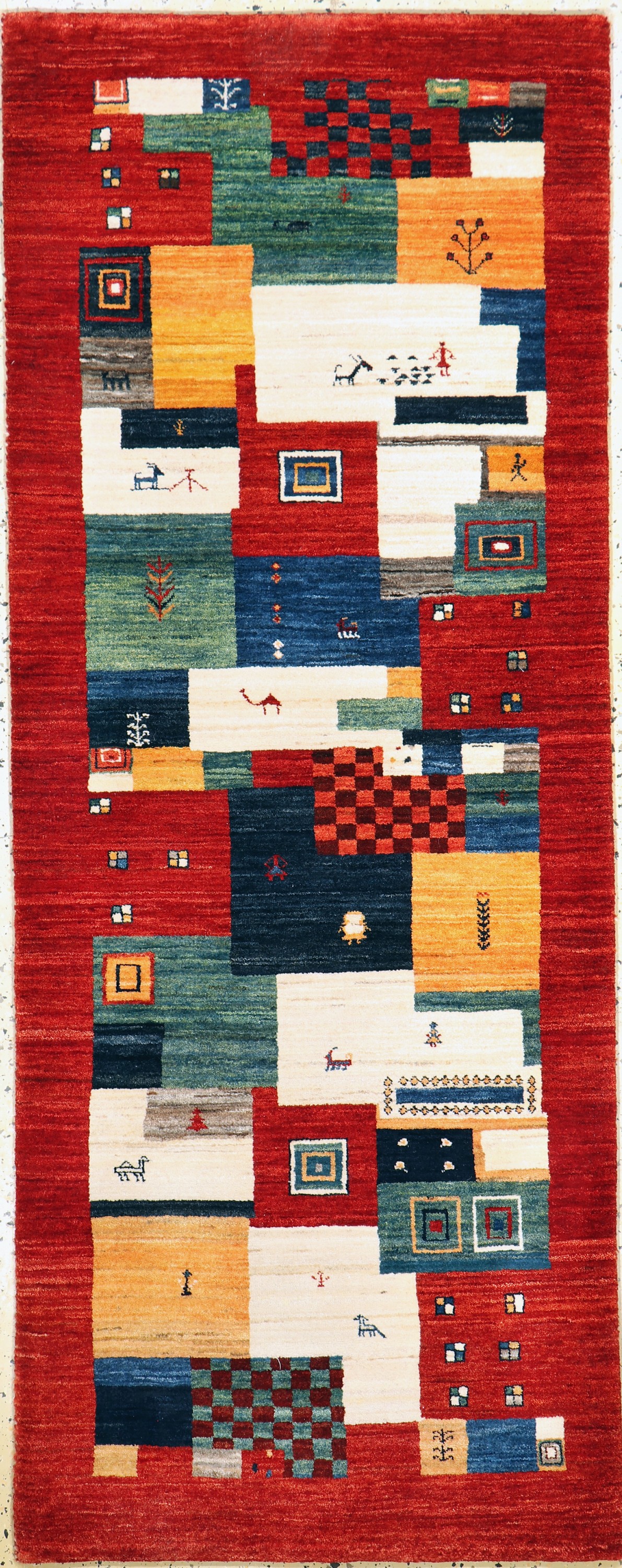 Gabbeh fein Loribaft, Persien, ca. 30 Jahre, Korkwolle auf Wolle, ca. 196 x 77 cm, EHZ: 1-2