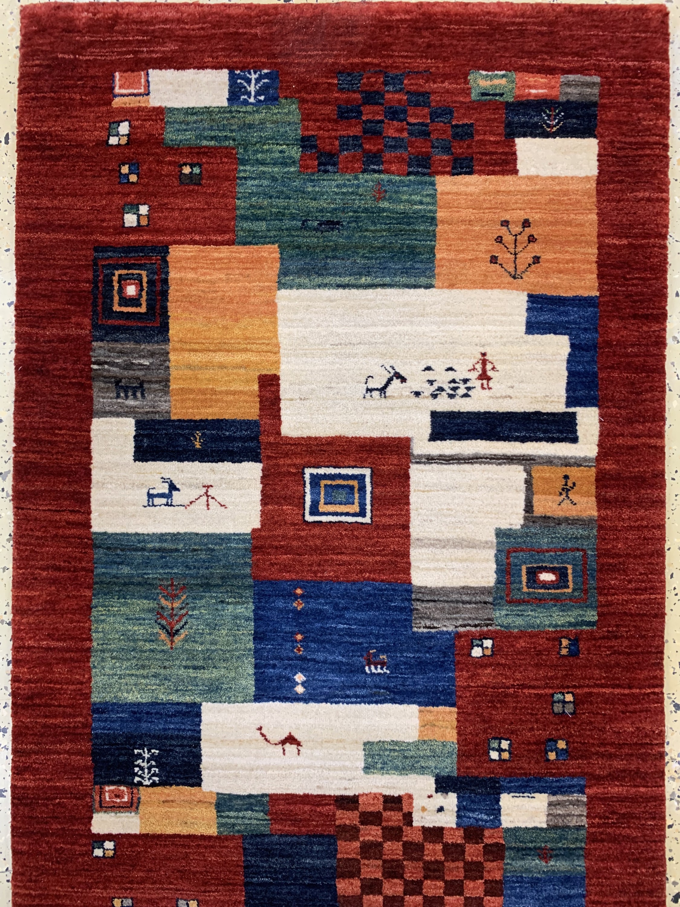 Detail b: Gabbeh fein Loribaft, Persien, ca. 30 Jahre, Korkwolle auf Wolle, ca. 196 x 77 cm, EHZ: 1-2